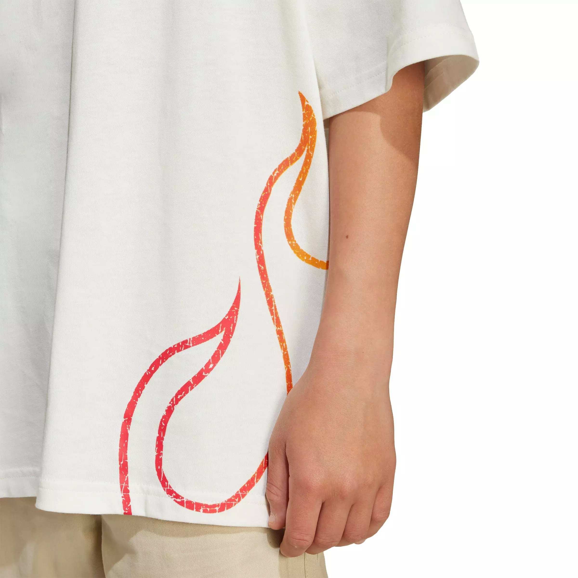 adidas Originals Big Kids' Street Crew -T-Shirt -Off White - OFF-WHITE