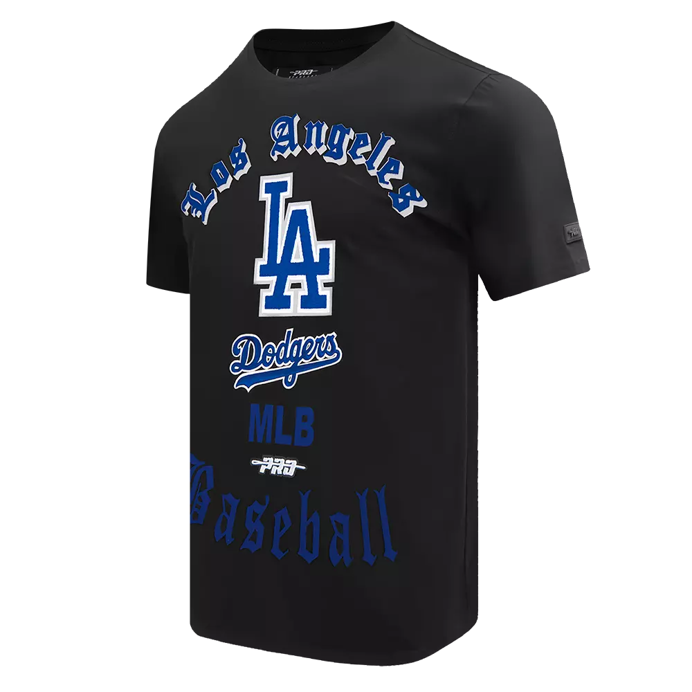 Pro Standard Men's MLB Los Angeles Dodgers Old English Tee -Black - BLACK