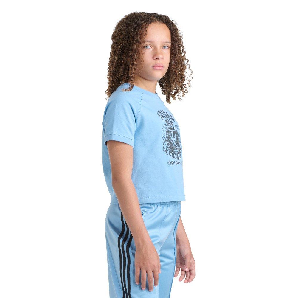 adidas Short Sleeve Royal Raglan Big Kids' Ash Blue Tee