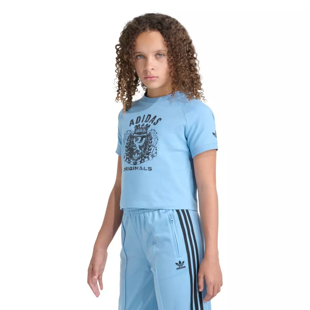 adidas Originals Big Kids' Short Sleeve Royal Raglan Tee -Ash Blue - LT BLUE