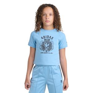 adidas Originals Big Kids' Short Sleeve Royal Raglan Tee -Ash Blue