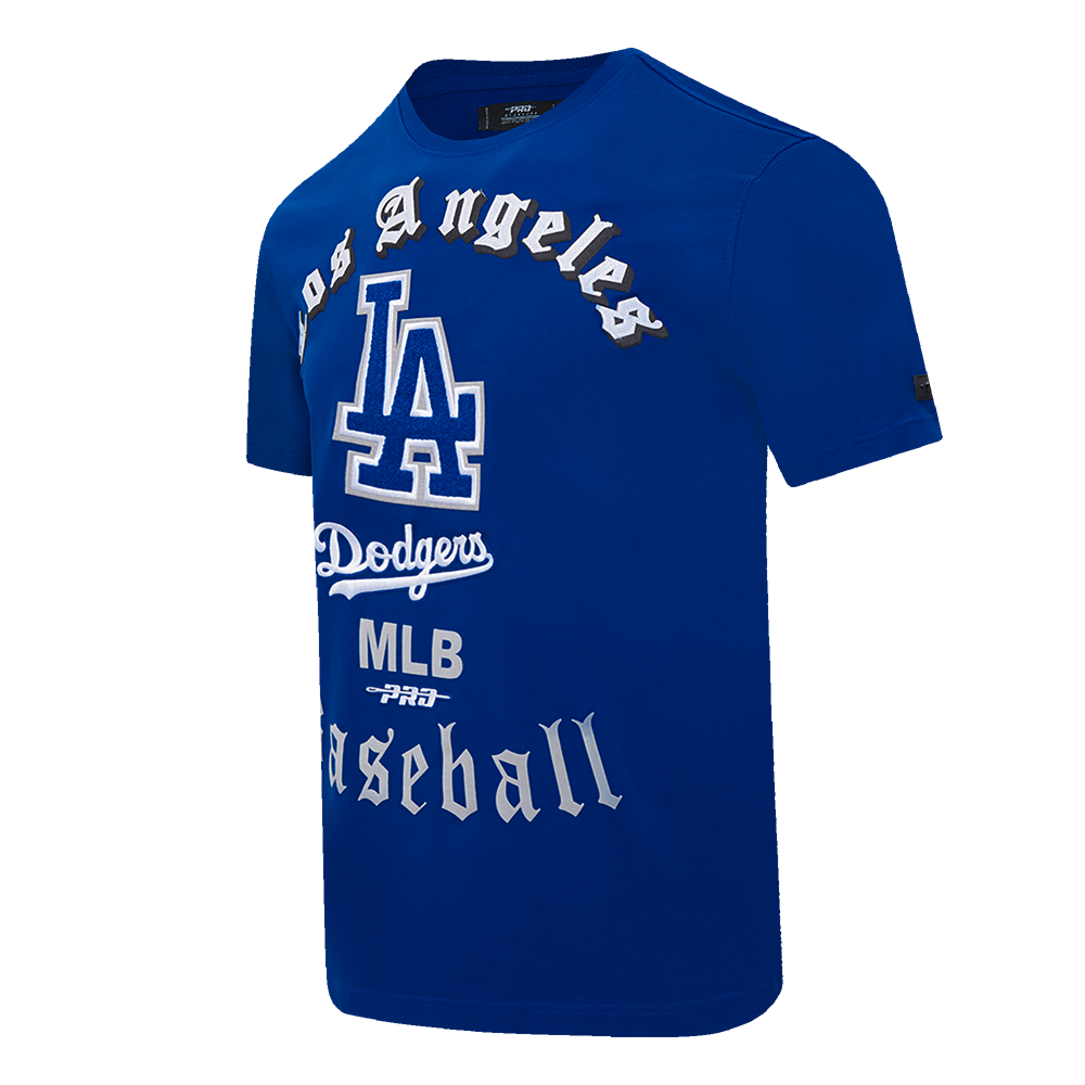 Pro Standard Men's MLB Los Angeles Dodgers Old English Tee - Blue - BLUE Thumbnail View 3