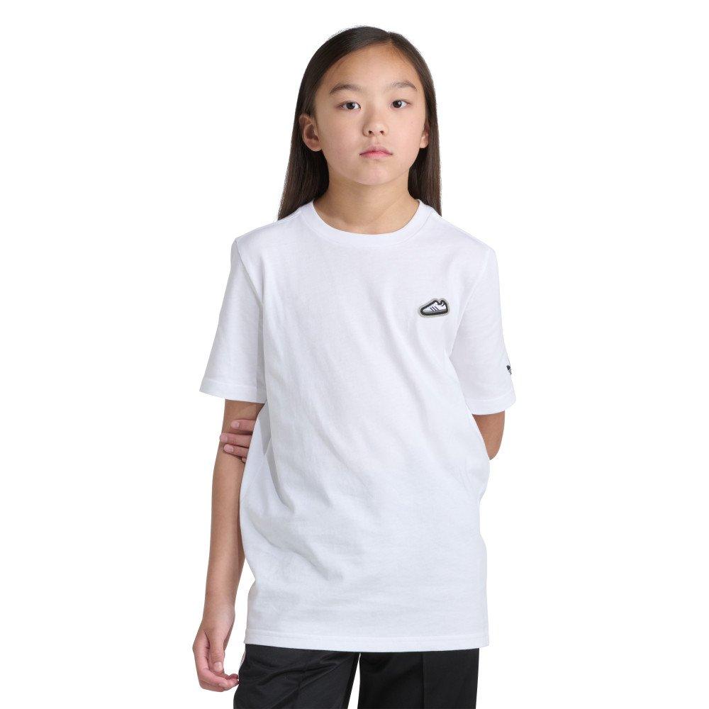adidas Originals Short Sleeve Samba Shoe Big Kids' White Tee