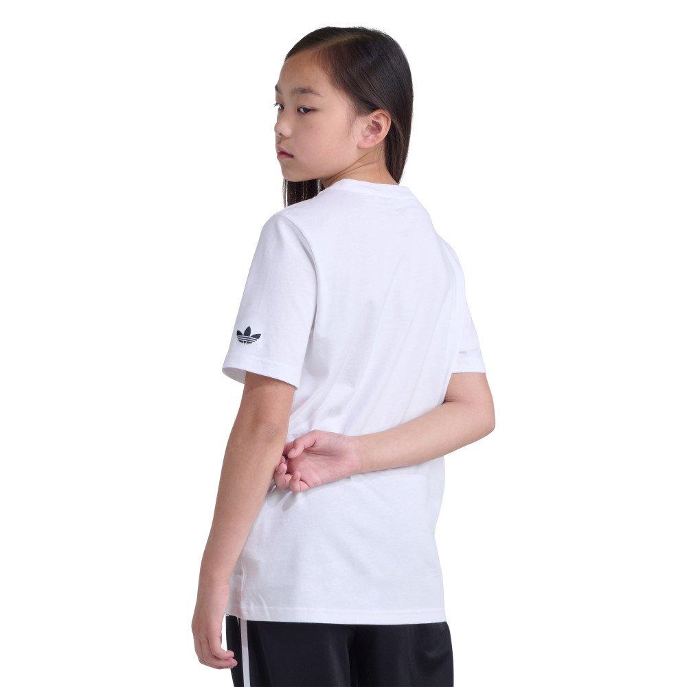 adidas Originals Short Sleeve Samba Shoe Big Kids' White Tee