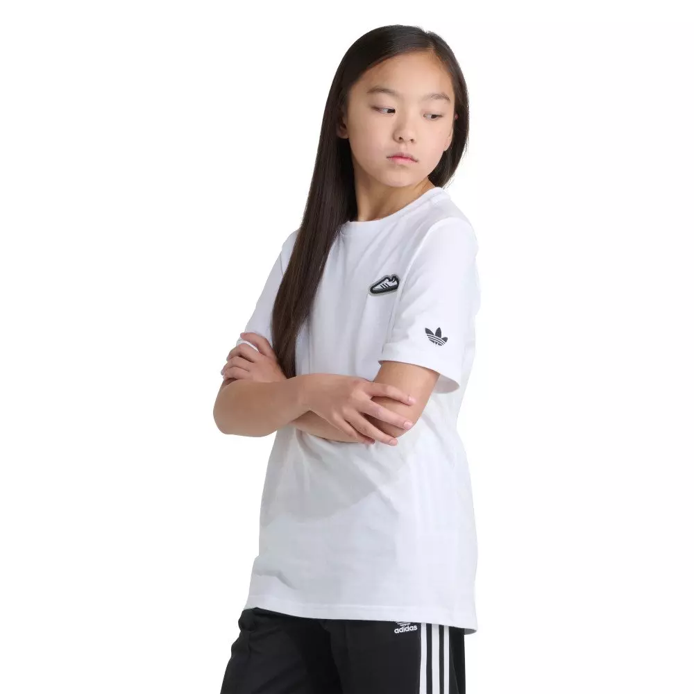 adidas Original Big Kids' Short Sleeve Samba Shoe Tee -White - WHITE