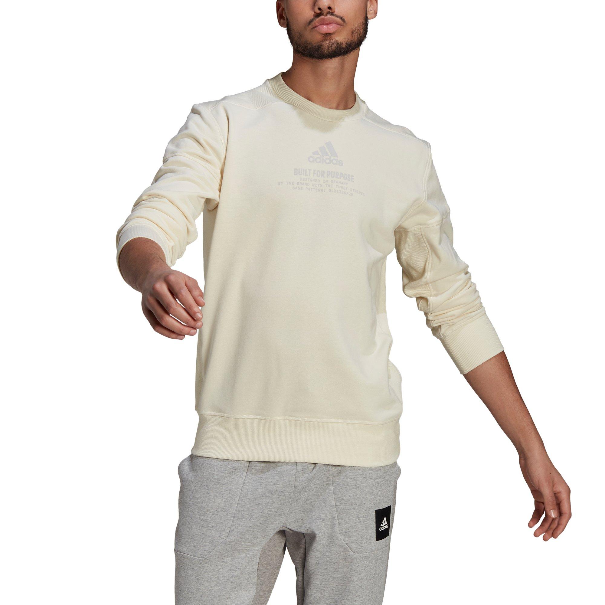 Adidas Men S Cream Sportswear Z N E Crew Sweatshirt Hibbett City Gear