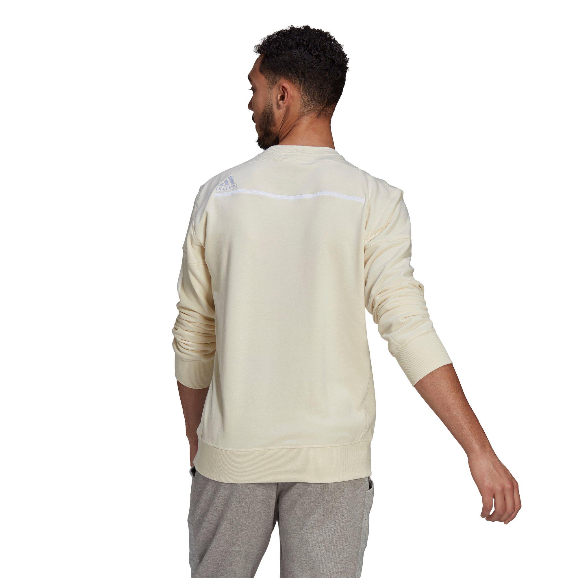 Adidas Men S Cream Sportswear Z N E Crew Sweatshirt Hibbett City Gear