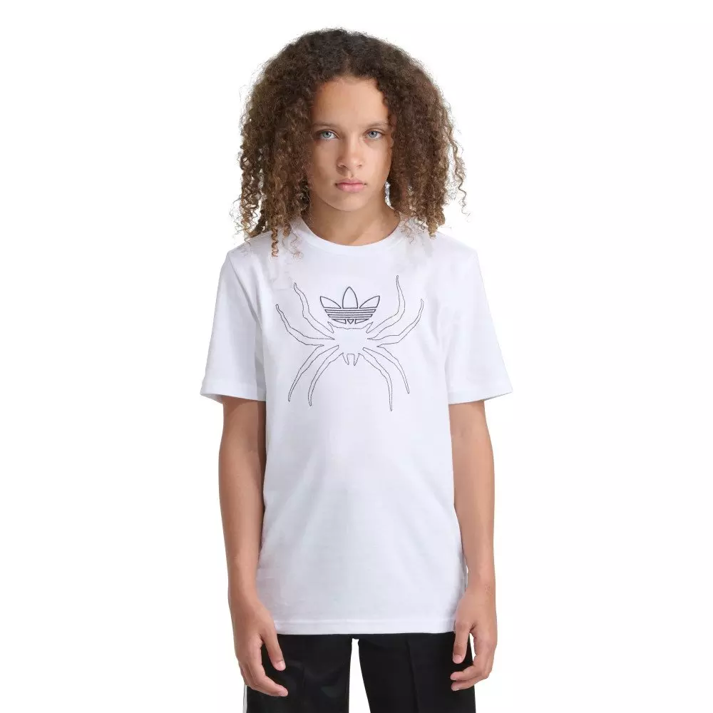 adidas Originals Big Kids' Short Sleeve Spider Graphic Tee -White - WHITE