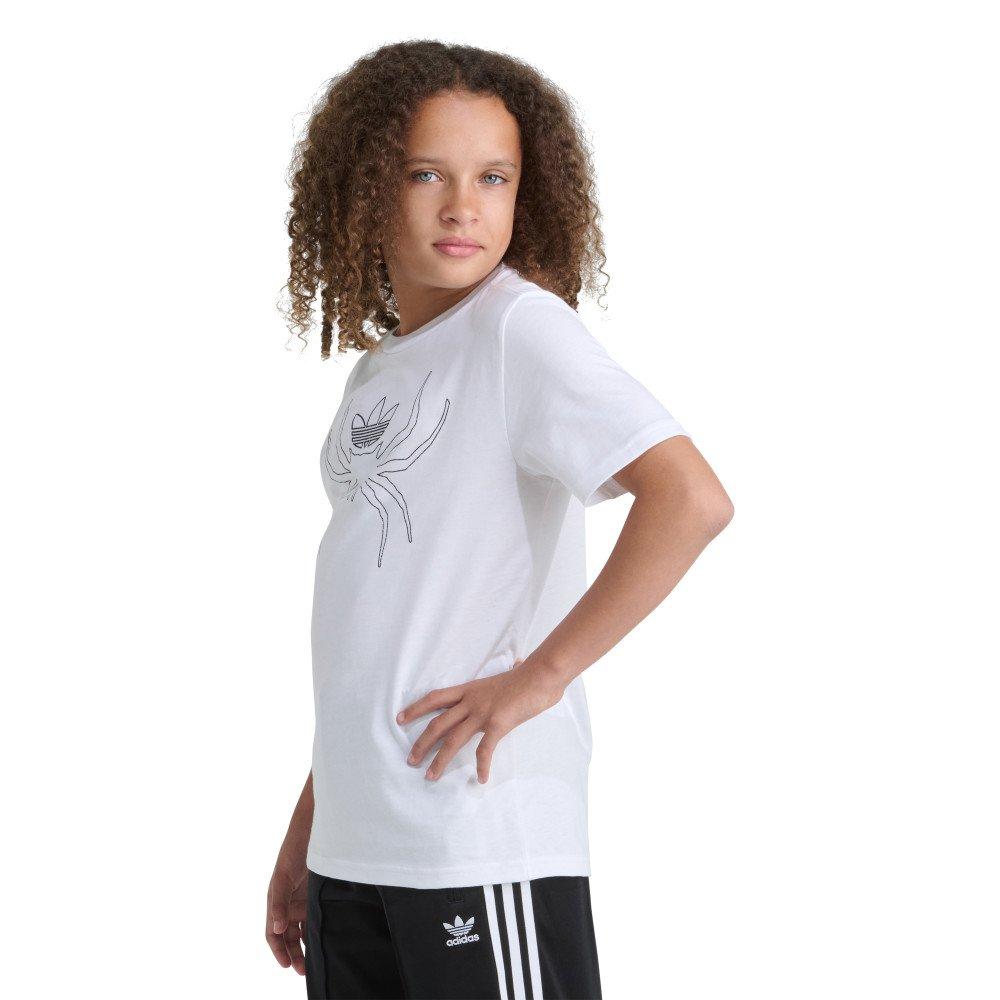 adidas Originals Short Sleeve Spider Graphic Big Kids' White Tee
