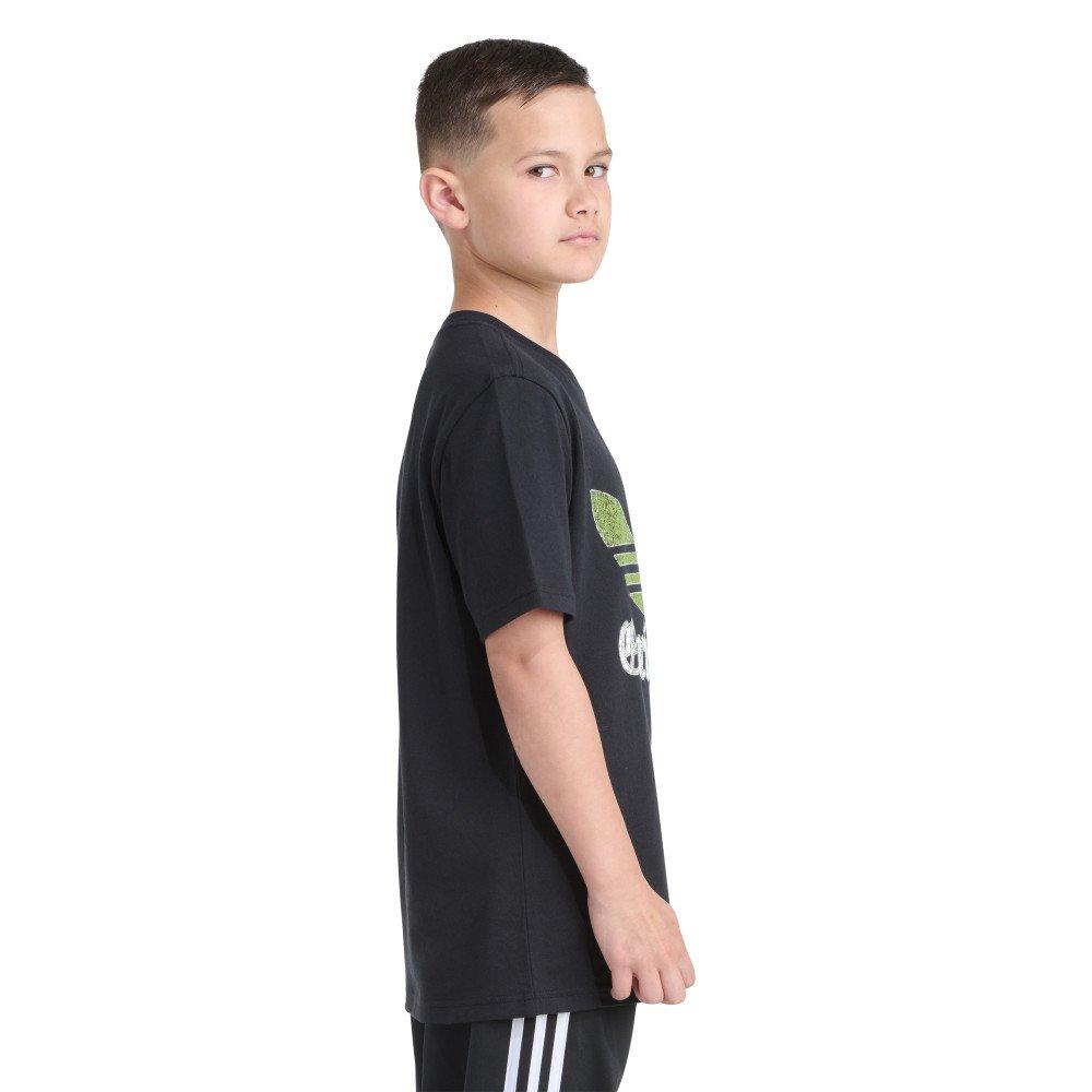 adidas Originals Short Sleeve Logo Crackle Big Kids' Black Tee