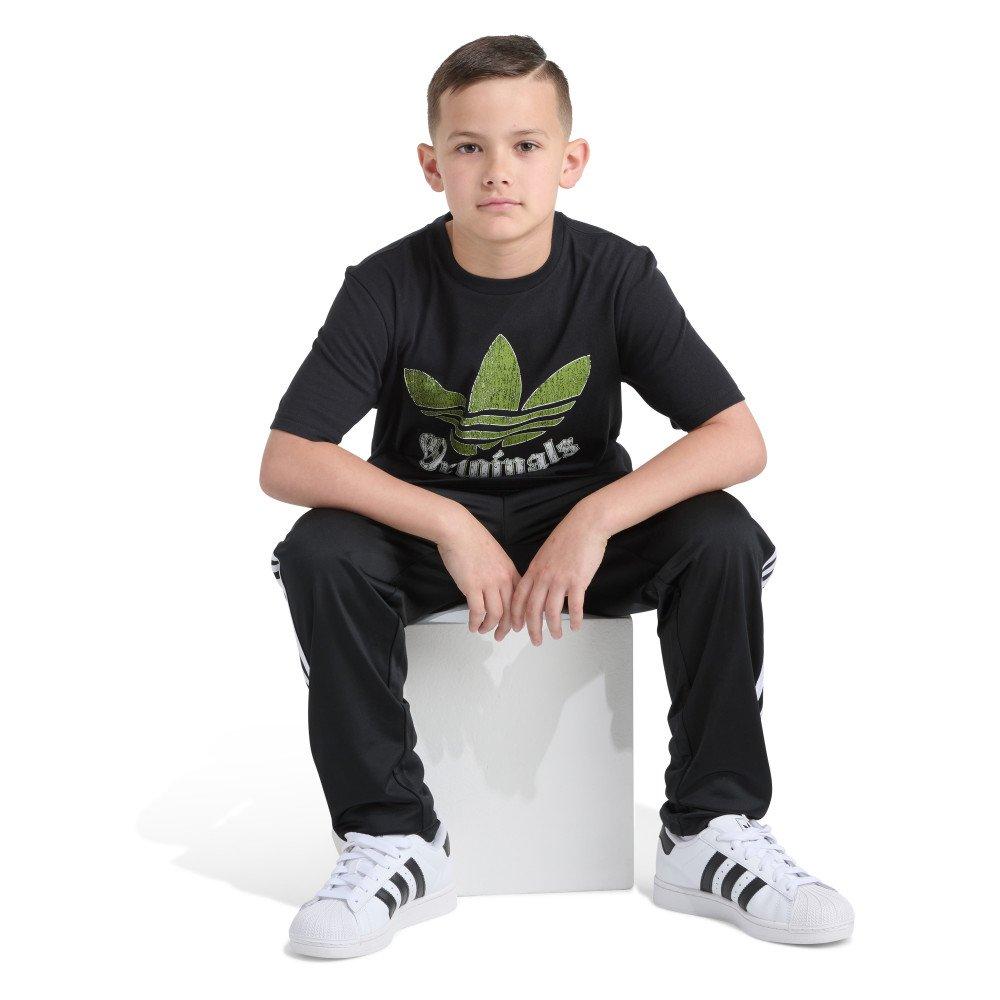 adidas Originals Short Sleeve Logo Crackle Big Kids' Black Tee