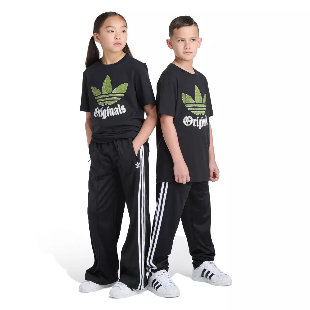 adidas Originals Big Kids' Short Sleeve Logo Crackle Tee -Black - BLACK