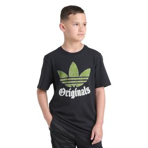 adidas Originals Big Kids' Short Sleeve Logo Crackle Tee -Black