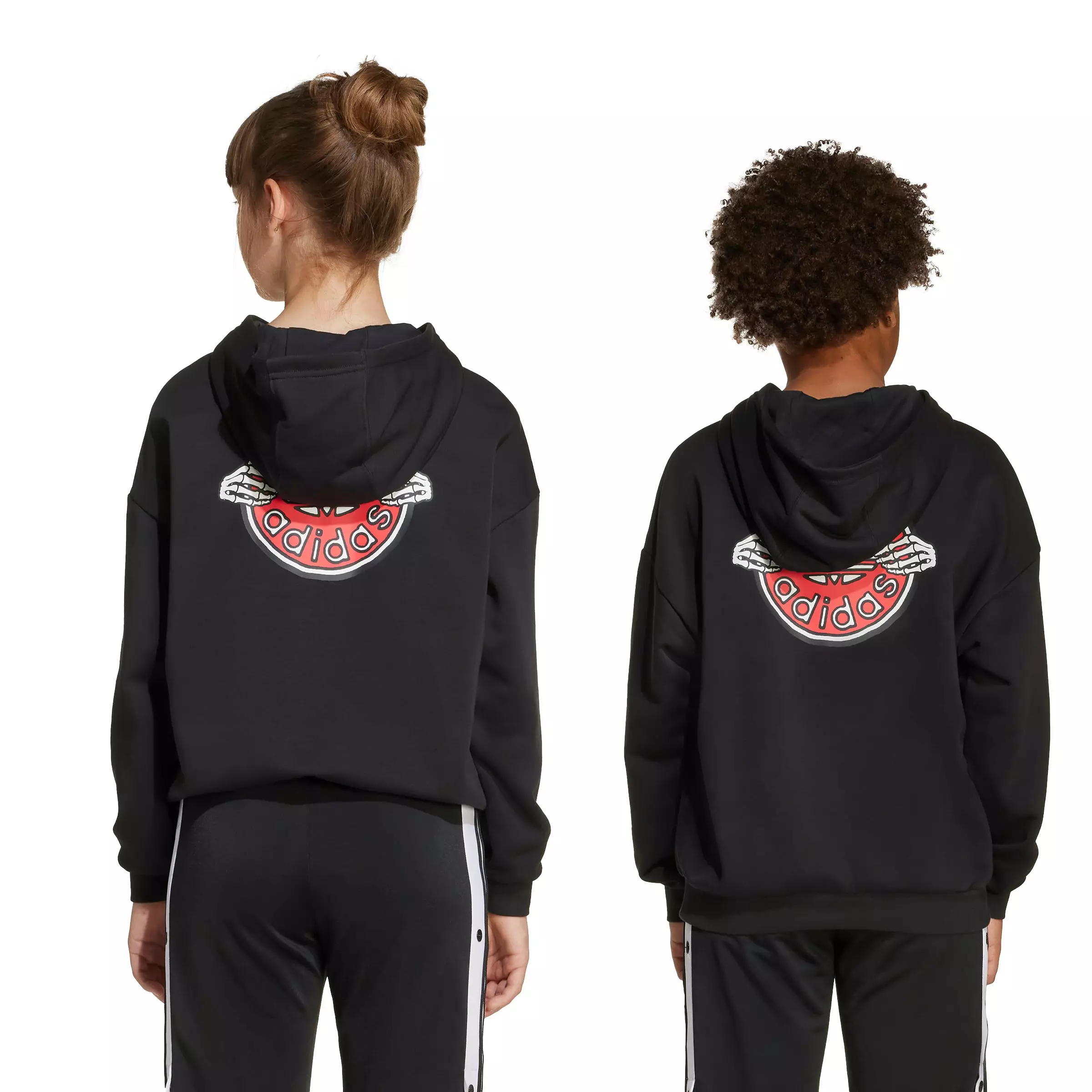 adidas Originals Big Kids' Skeleton Hoodie -Black - BLACK