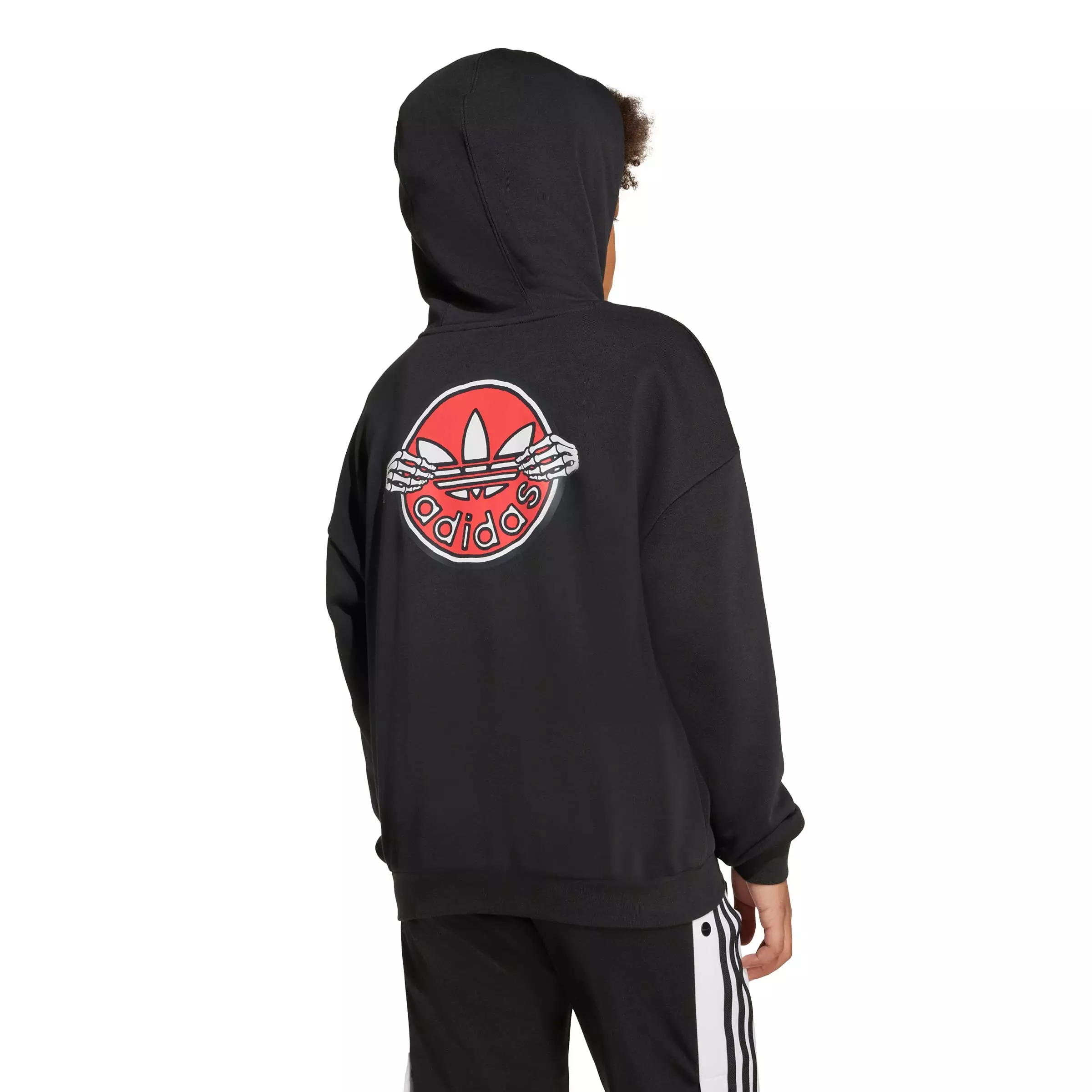 adidas Originals Big Kids' Skeleton Hoodie -Black - BLACK