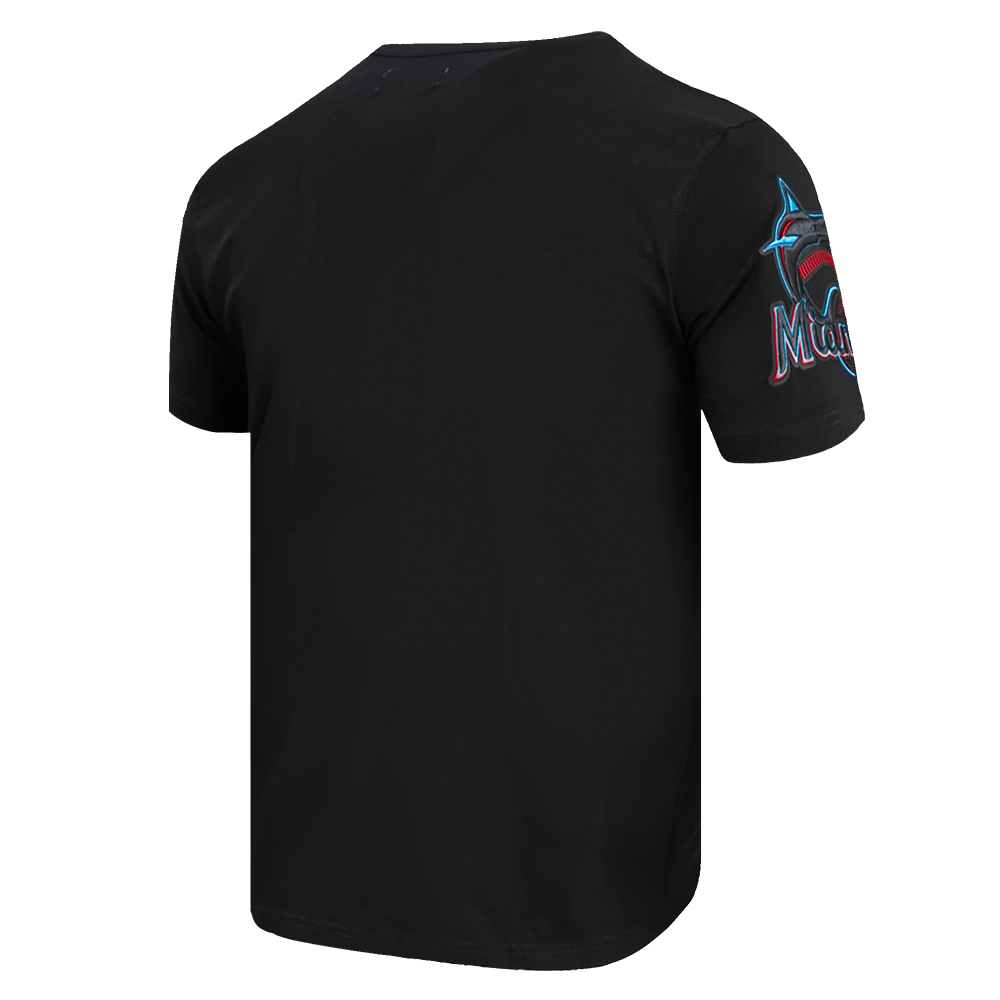 Pro Standard Men's MLB Miami Marlins Old English Tee -Black - BLACK Thumbnail View 4