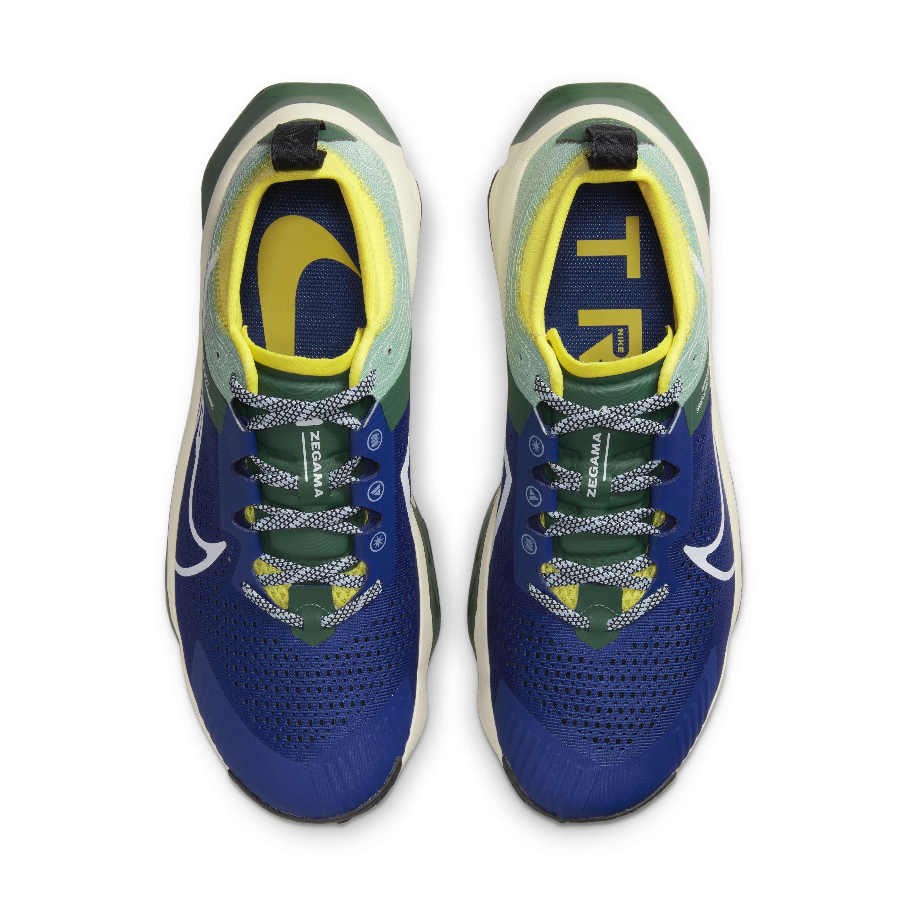 Nike Zegama "Deep Royal Blue/White/Yellow Strike" Men's Trail Running Shoe - BLUE Thumbnail View 4