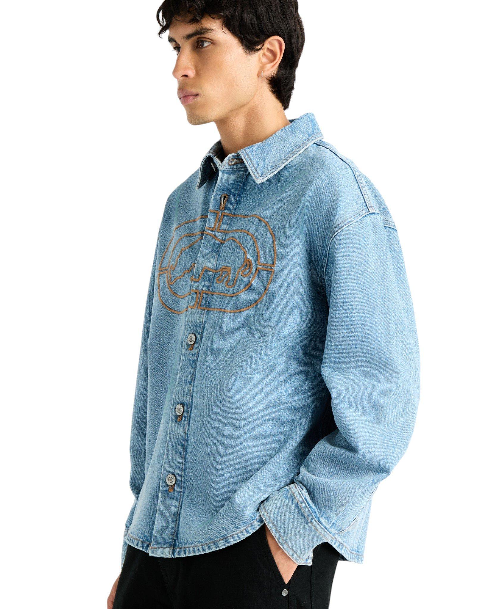 ecko unltd. Men's Ridgewood Lt Wash Denim Jacket - LT BLUE
