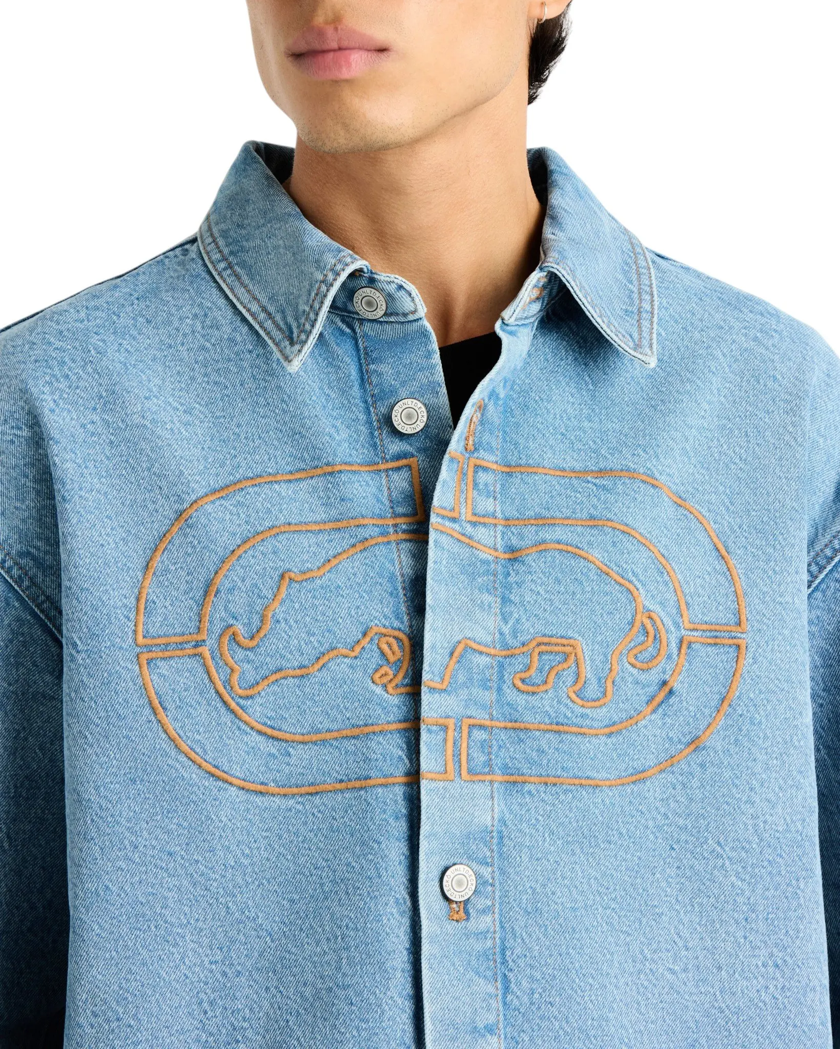 ecko unltd. Men's Ridgewood Lt Wash Denim Jacket - LT BLUE