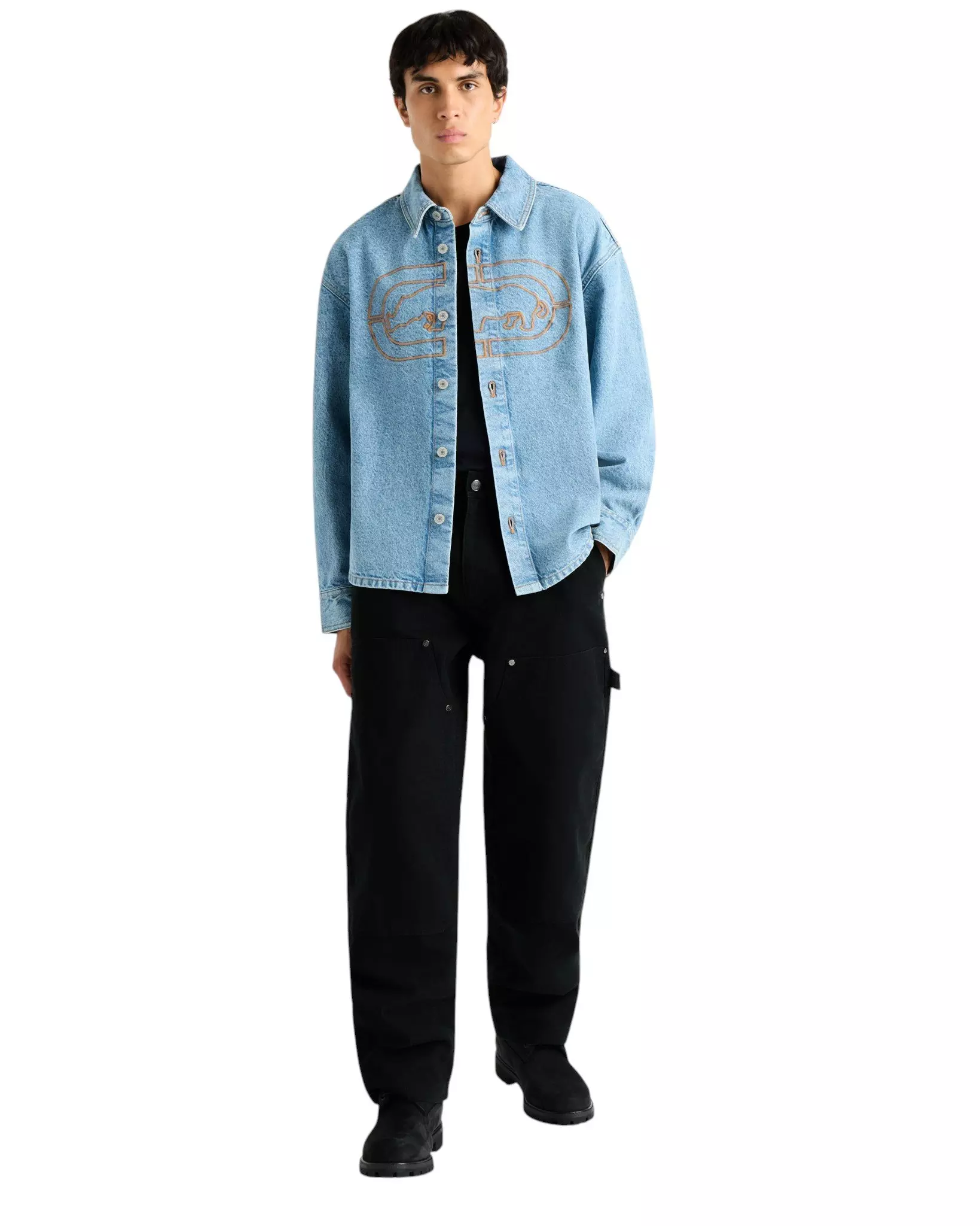 ecko unltd. Men's Ridgewood Lt Wash Denim Jacket - LT BLUE