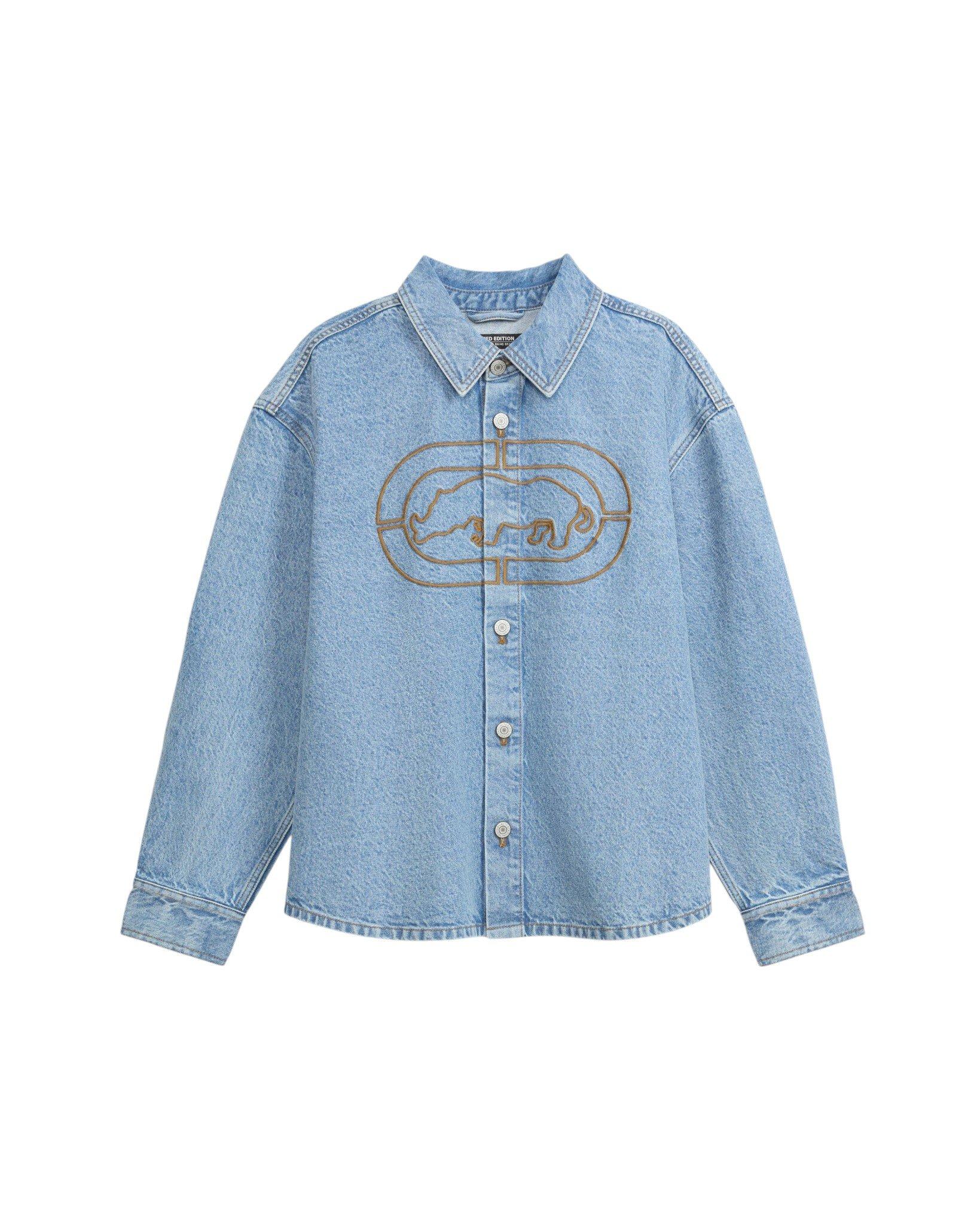 ecko unltd. Men's Ridgewood Lt Wash Denim Jacket - LT BLUE