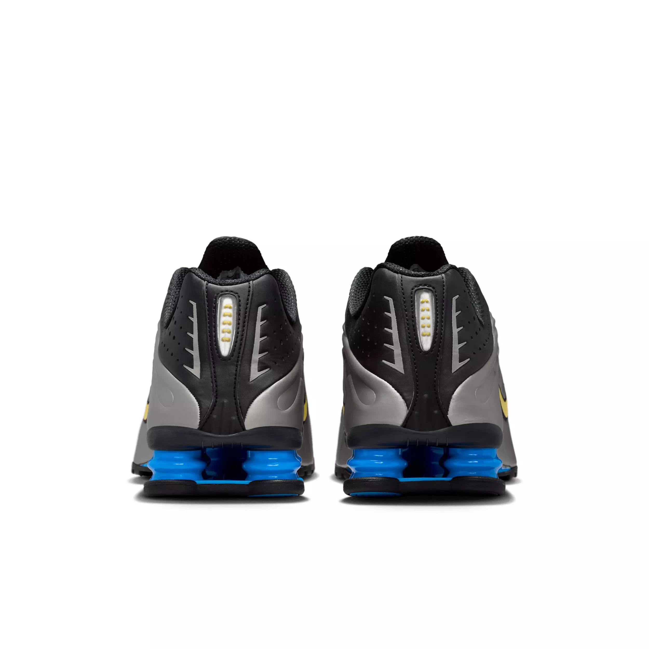 Nike Shox R4 "Black/Metallic Pewter/Light Photo Blue/Canary" Men's Shoe - BLACK/PEWTER/LT BLUE/CANARY