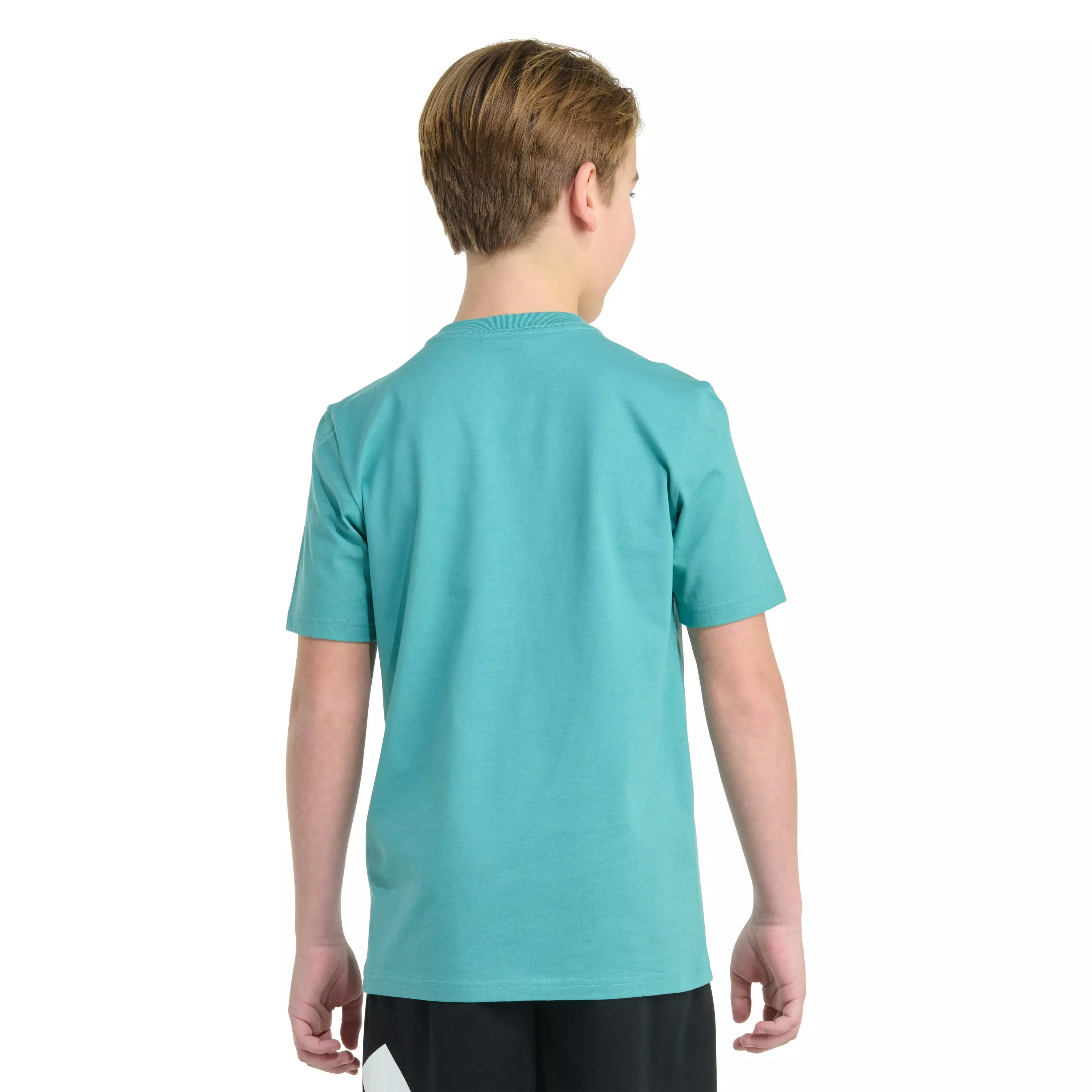 adidas Big Boys' Short Sleeve Cheese Stripe Life Tee -Teal - TEAL