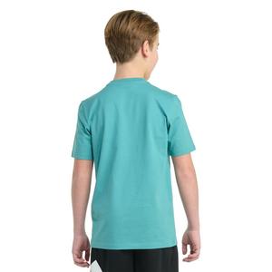 adidas Big Boys' Short Sleeve Cheese Stripe Life Tee -Teal