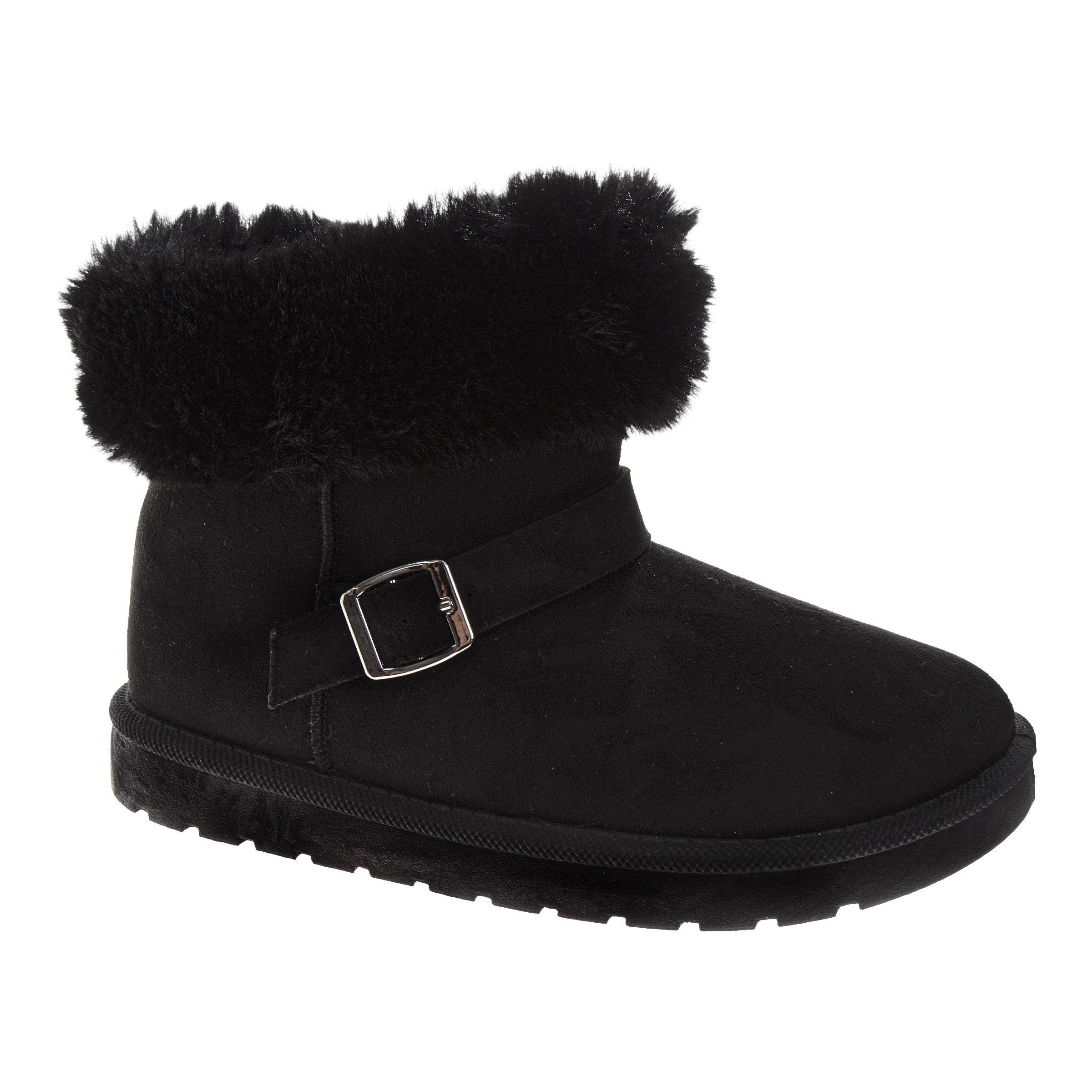 Avalanche Faux Suede Winter "Black" Women's Shoe - BLACK