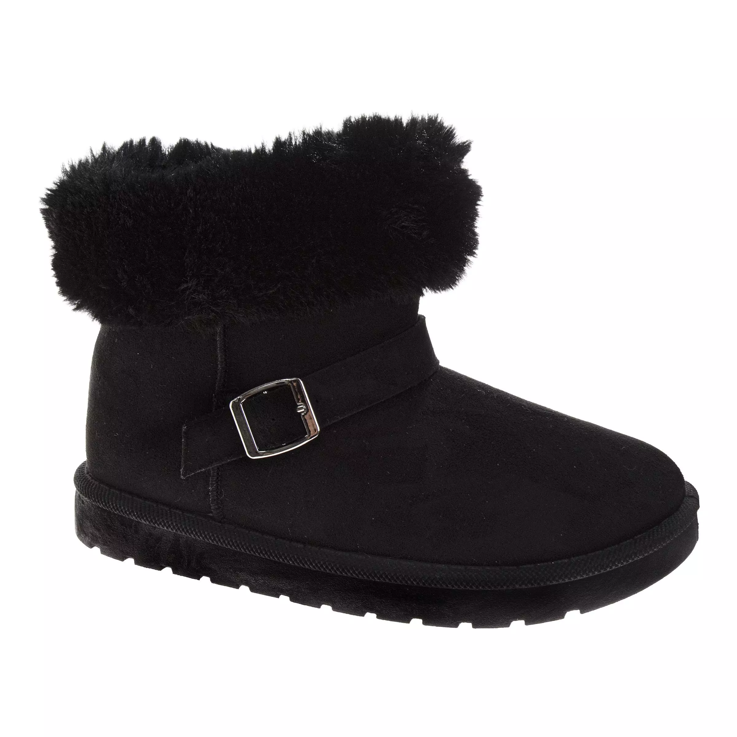Avalanche Faux Suede Winter "Black" Women's Shoe - BLACK