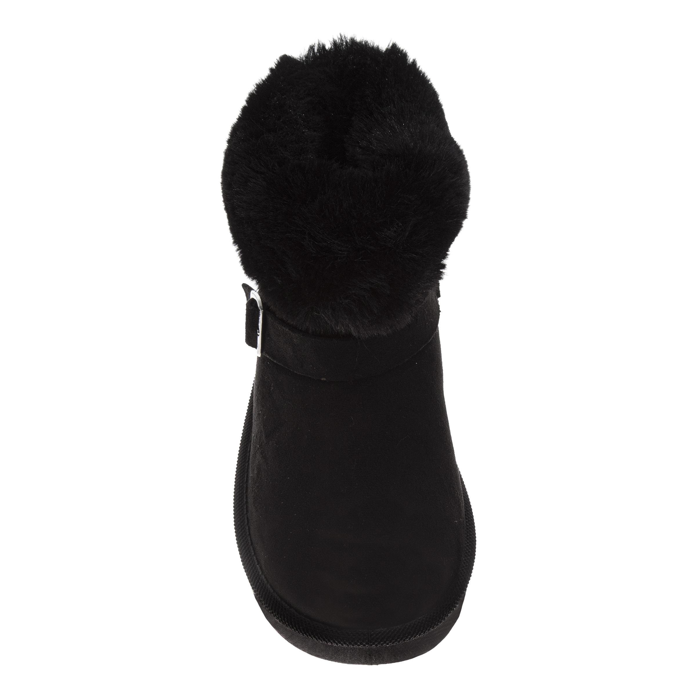 Avalanche Faux Suede Winter "Black" Women's Shoe - BLACK