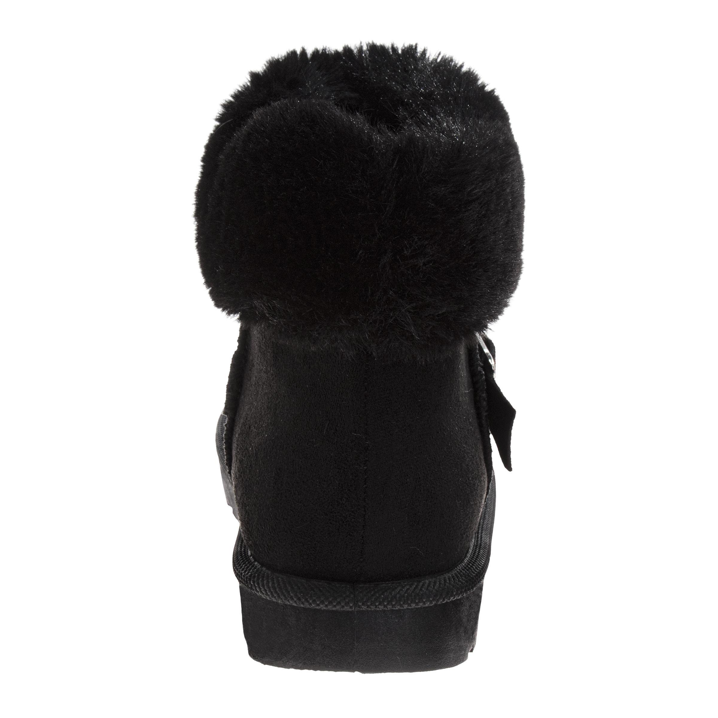 Avalanche Faux Suede Winter "Black" Women's Shoe - BLACK