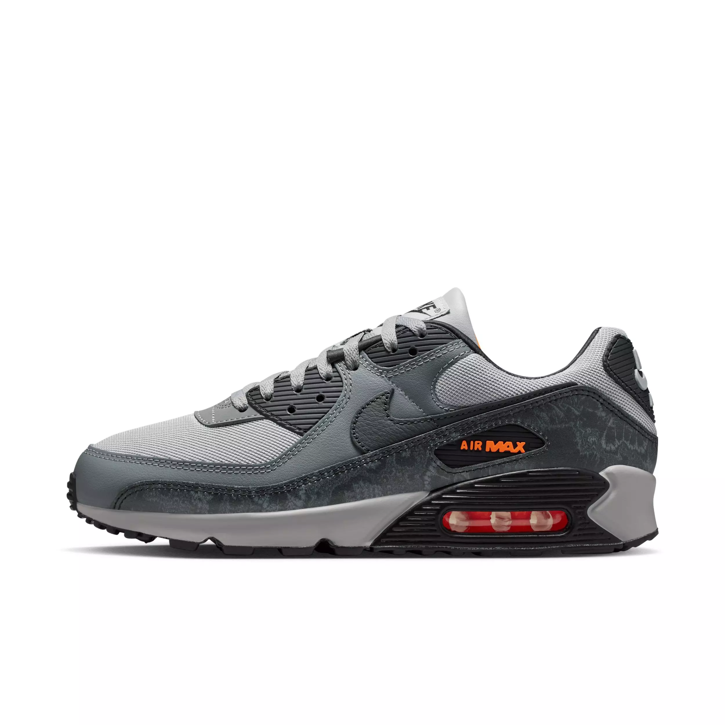 Nike Air Max 90 Premium "Multi-Color/Multi-Color/Hyper Crimson/Black" Men's Shoe - MULTI COLOR/MULTI COLOR/CRIMSON/BLACK