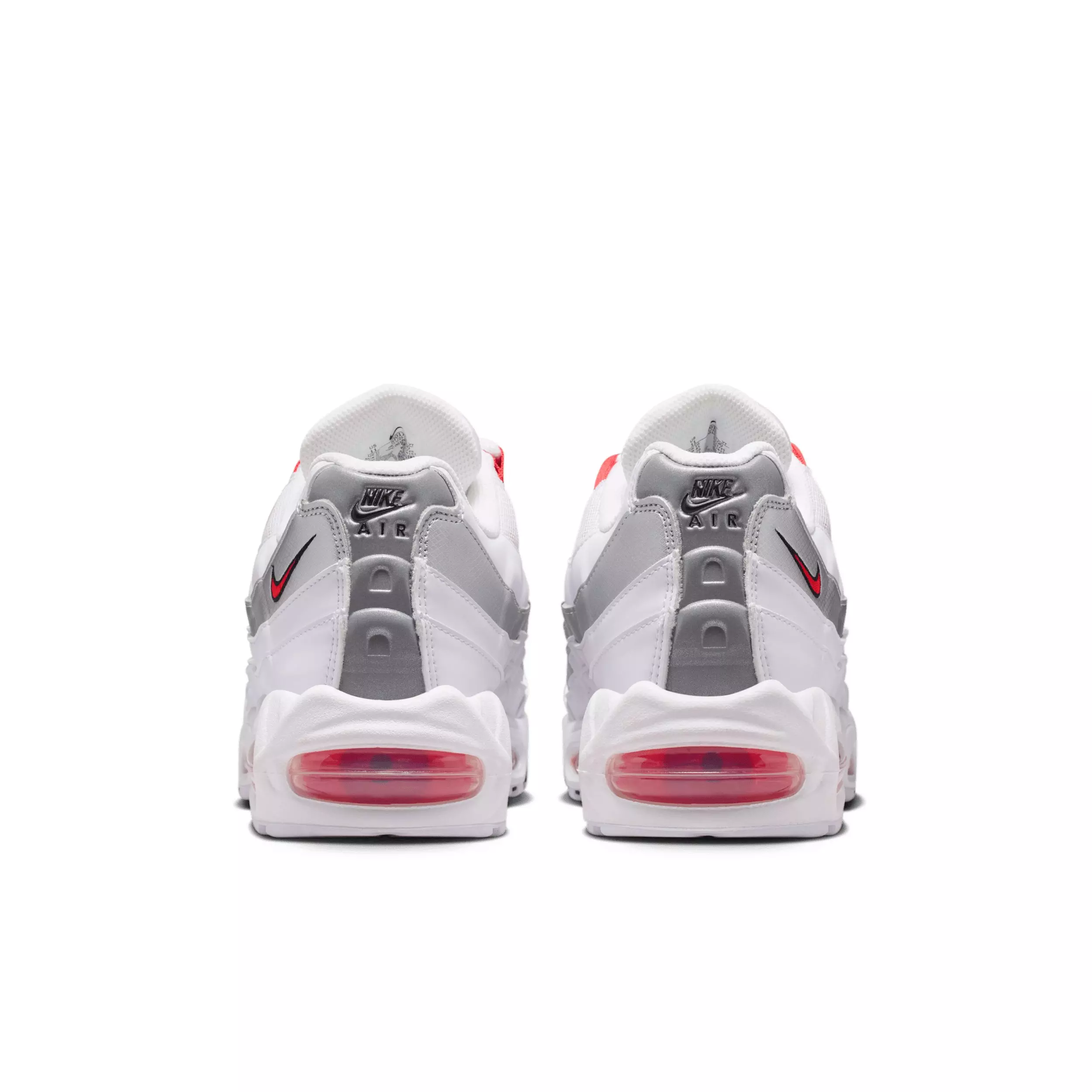 Nike Air Max 95 Big Bubble "White/Metallic Silver/Obsidian/Speed Red" Men's Shoe - WHITE/SILVER/OBSIDIAN/RED
