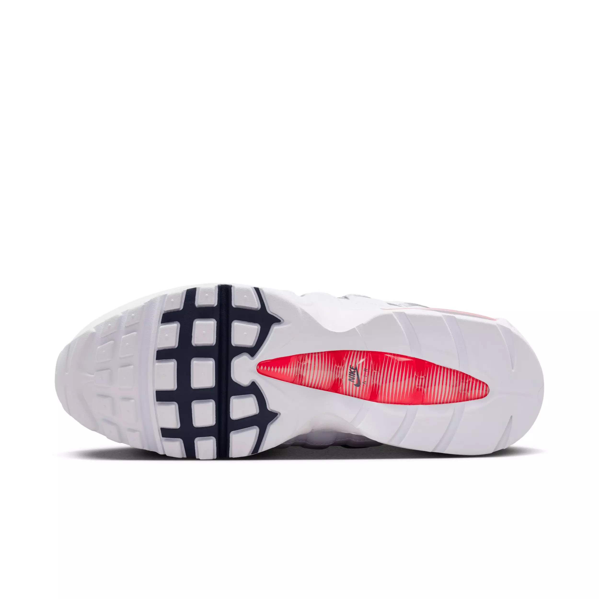 Nike Air Max 95 Big Bubble "White/Metallic Silver/Obsidian/Speed Red" Men's Shoe - WHITE/SILVER/OBSIDIAN/RED