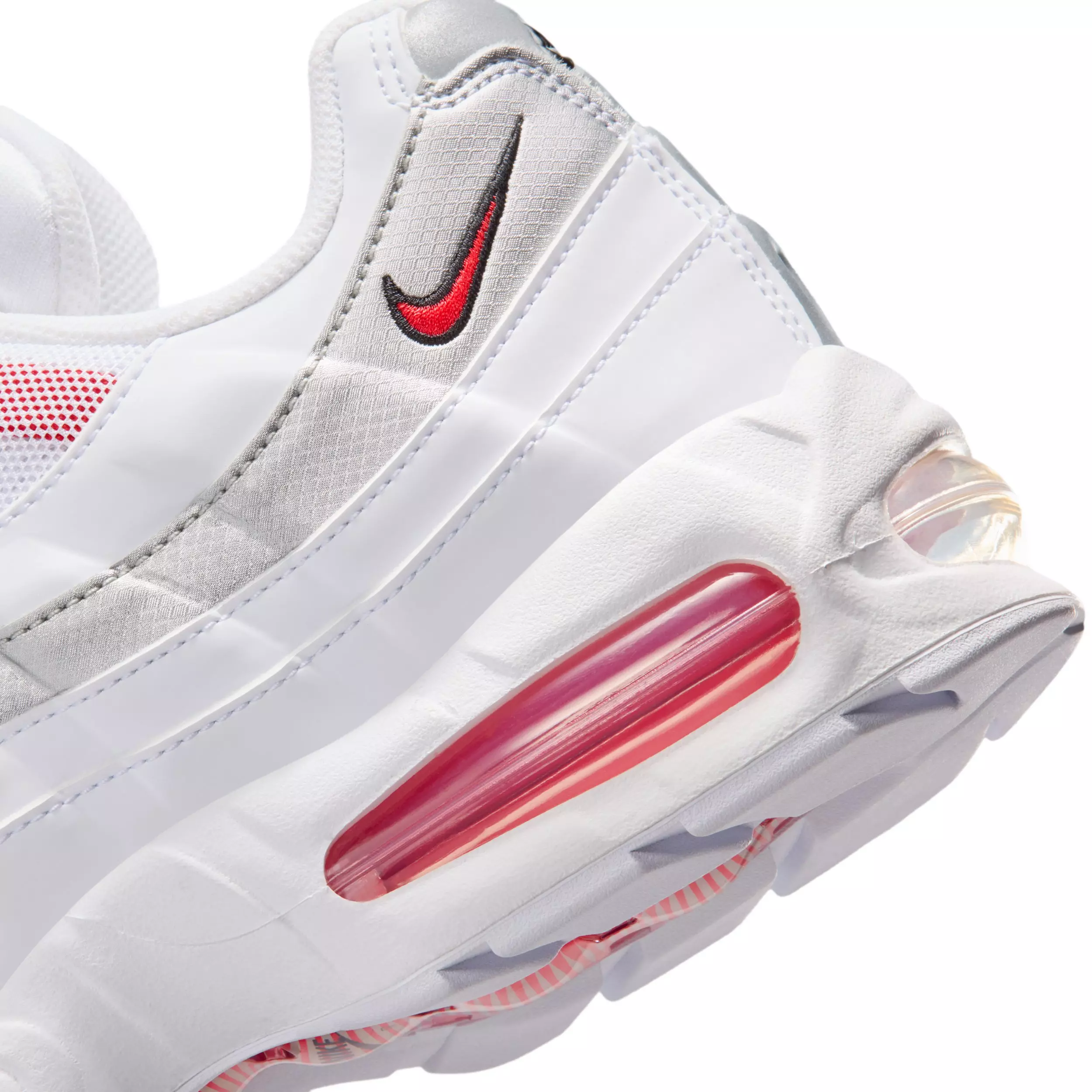 Nike Air Max 95 Big Bubble "White/Metallic Silver/Obsidian/Speed Red" Men's Shoe - WHITE/SILVER/OBSIDIAN/RED