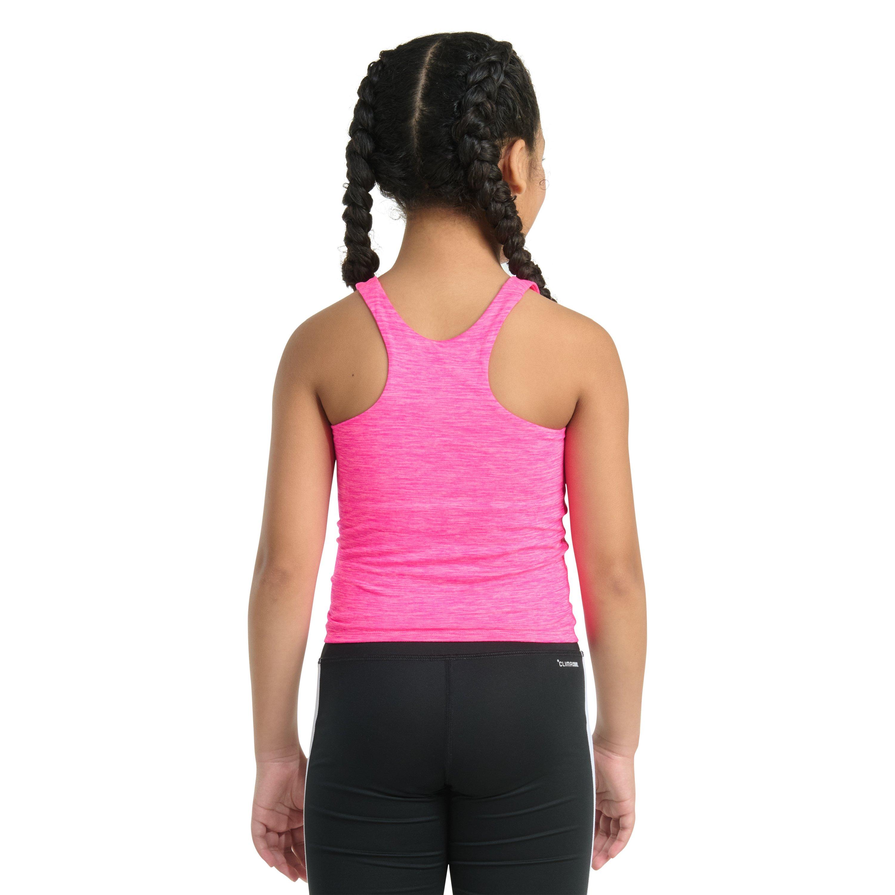 adidas Sleeveless Mélange Big Girls' Pink Training Tank