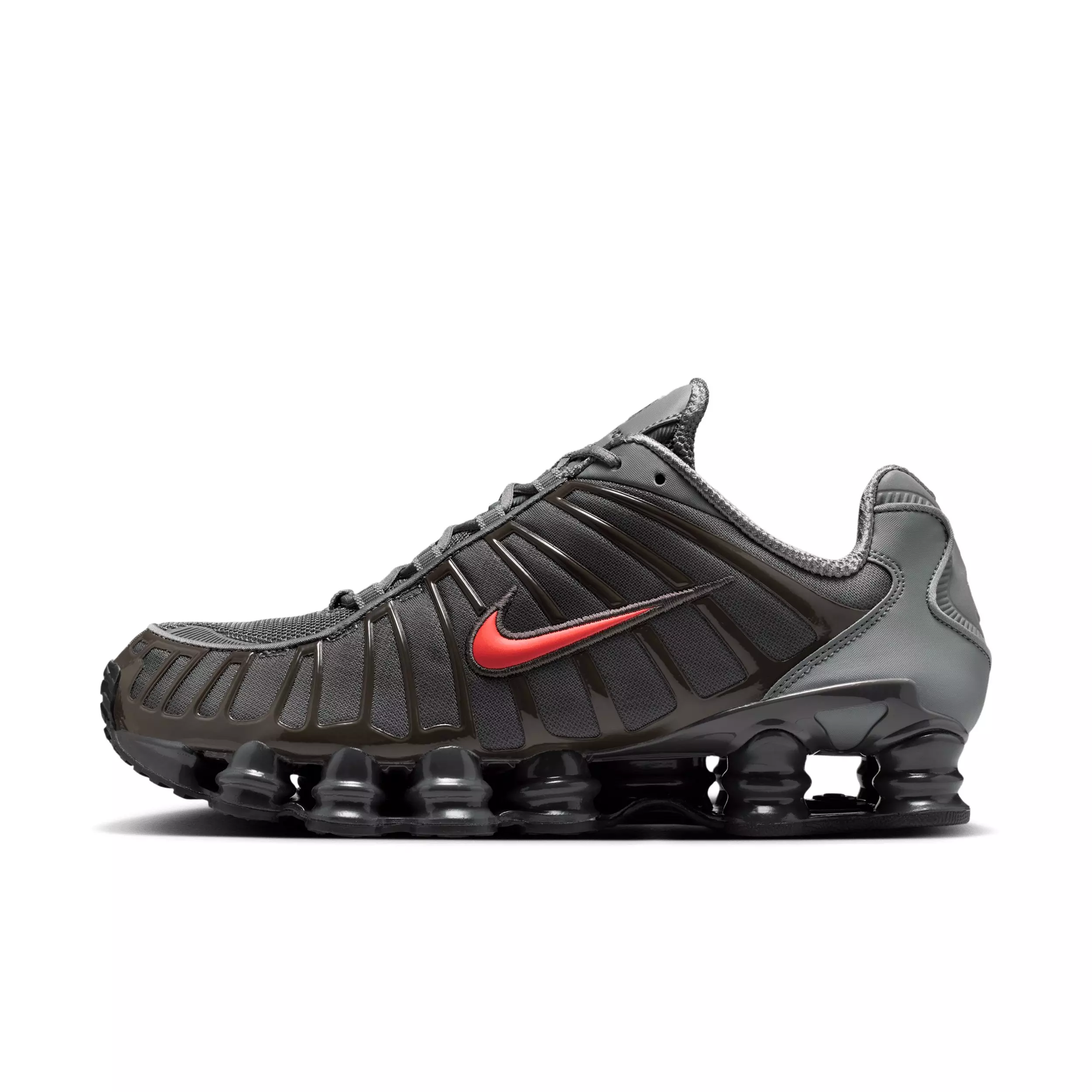 Nike Shox TL "Smoke Grey/Medium Ash/Anthracite/Bright Crimson" Men's Shoe - GREY/MD ASH/ANTHRACITE/CRIMSON