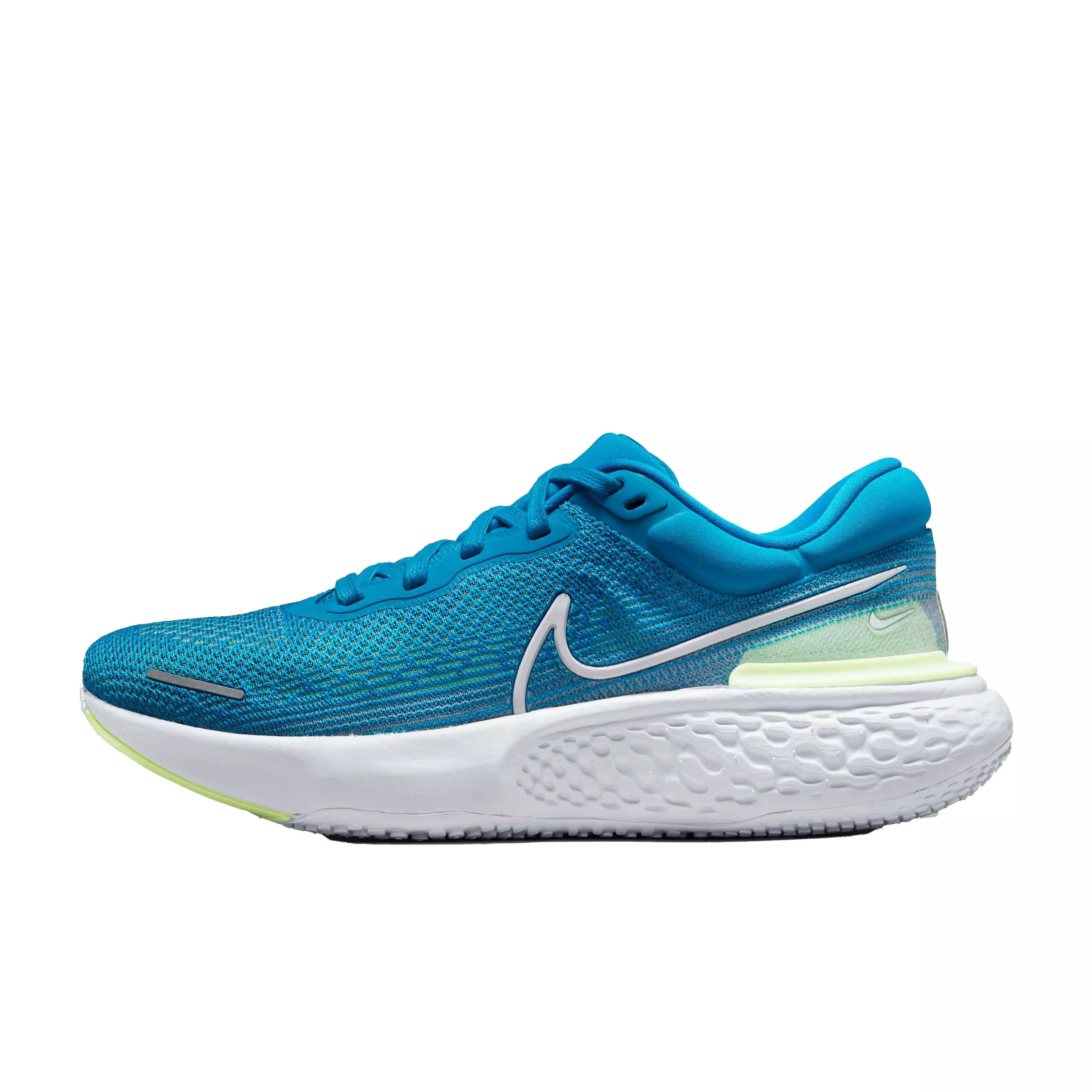 Nike ZoomX Invincible Run Flyknit "Blue Orbit/White/Lime Glow/Football Grey" Men's Running Shoe - BLUE