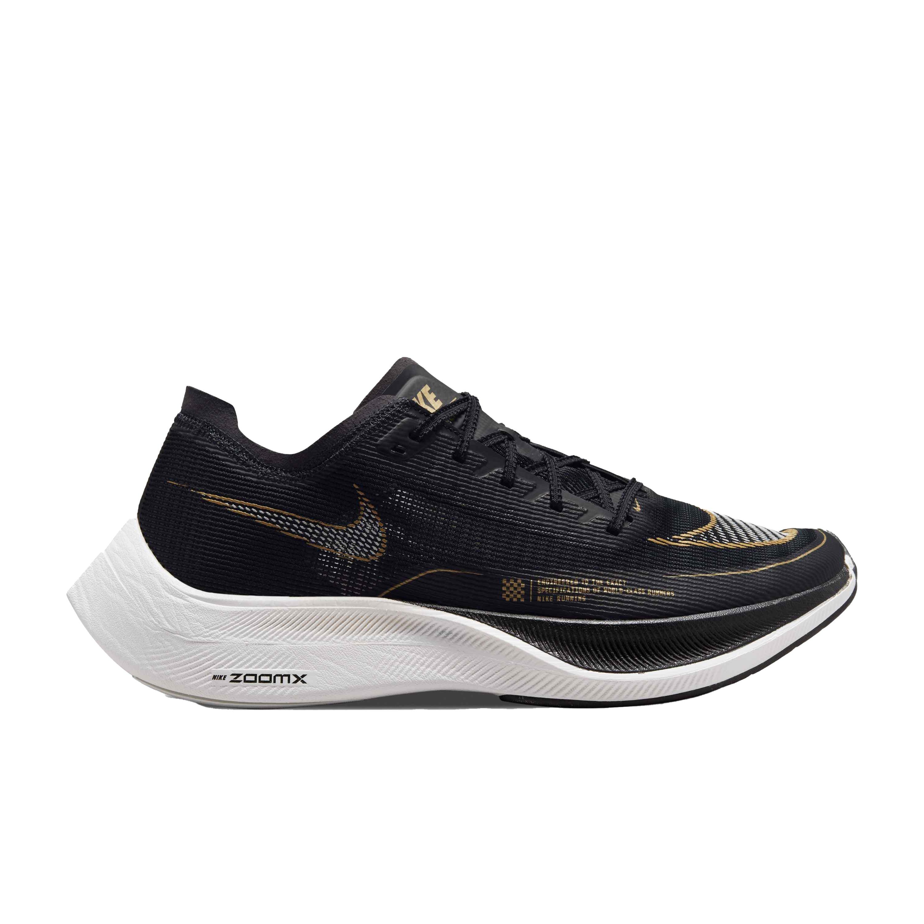 Nike ZoomX Vaporfly Next% 2 "Black/White/Metallic Gold Coin" Men's Running Shoe - BLACK Thumbnail View 1