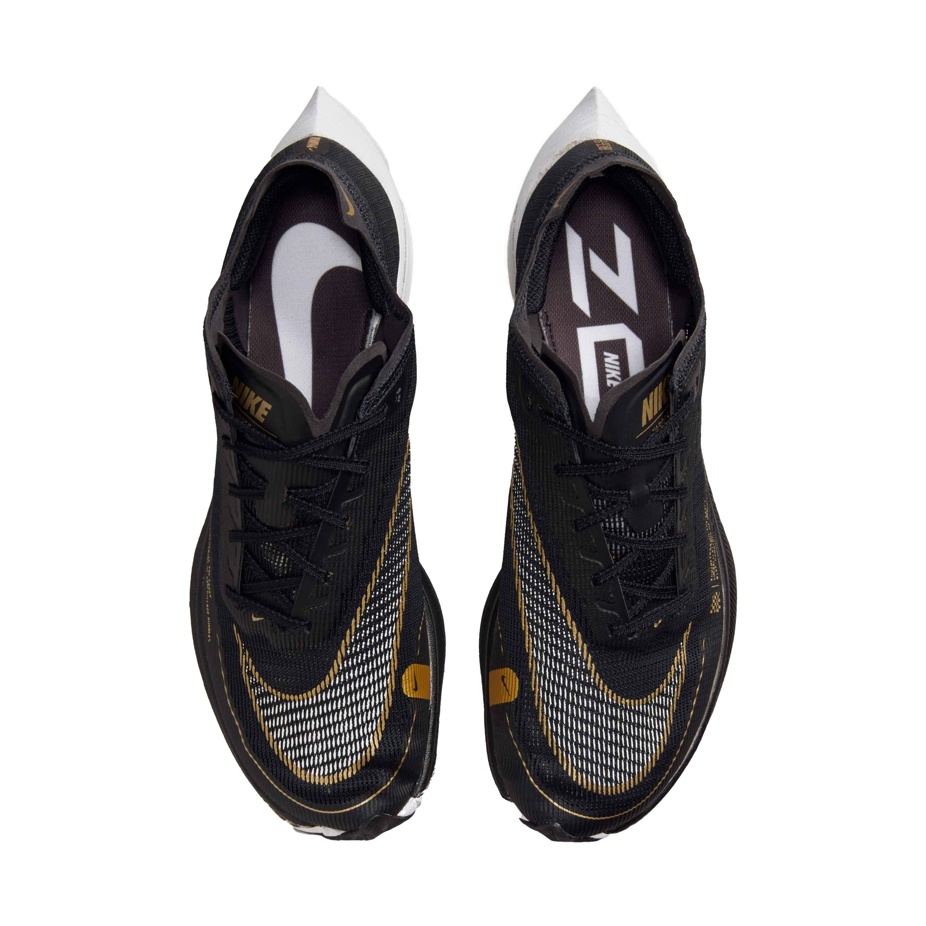 Nike ZoomX Vaporfly Next% 2 "Black/White/Metallic Gold Coin" Men's Running Shoe - BLACK Thumbnail View 4