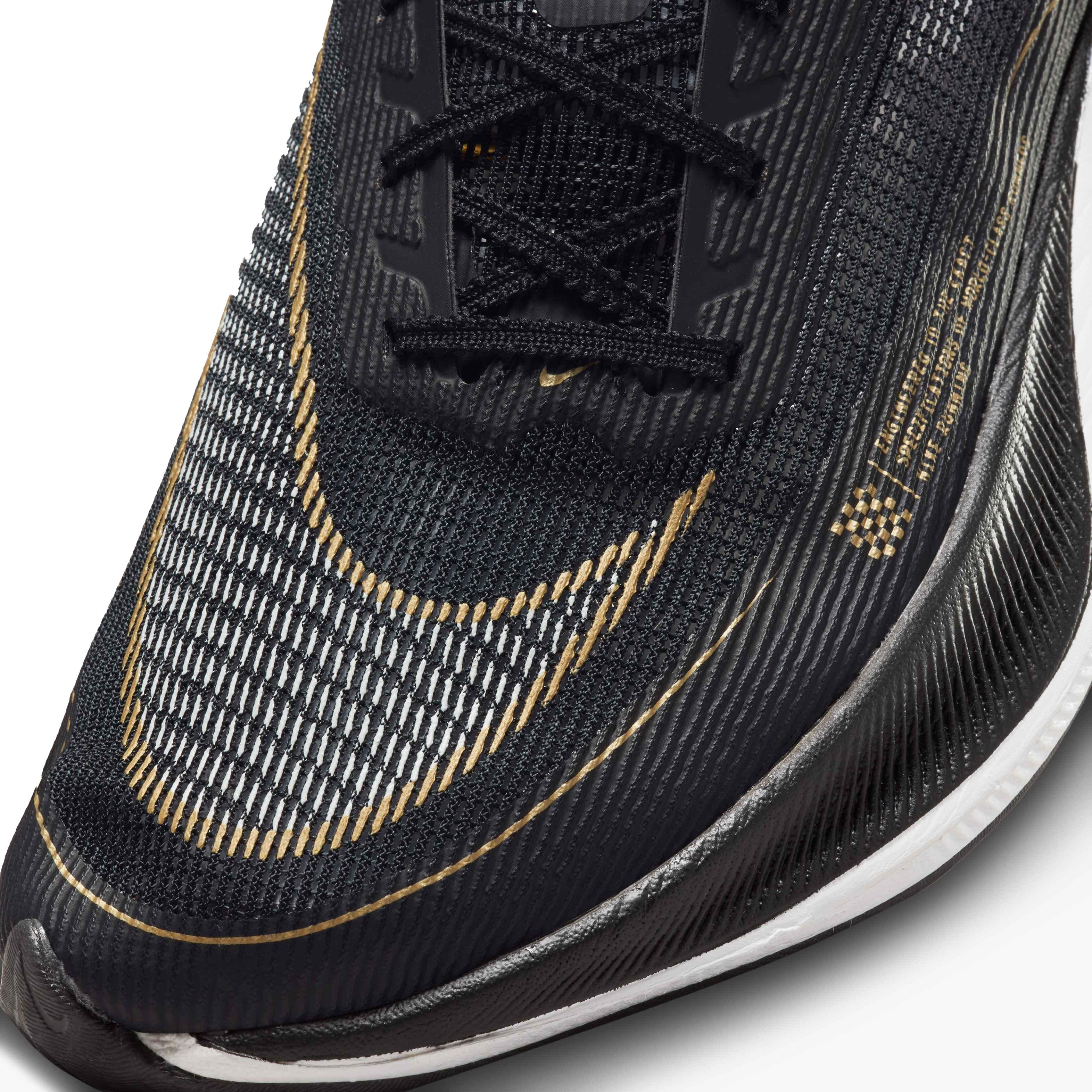 Nike ZoomX Vaporfly Next% 2 "Black/White/Metallic Gold Coin" Men's Running Shoe - BLACK Thumbnail View 7