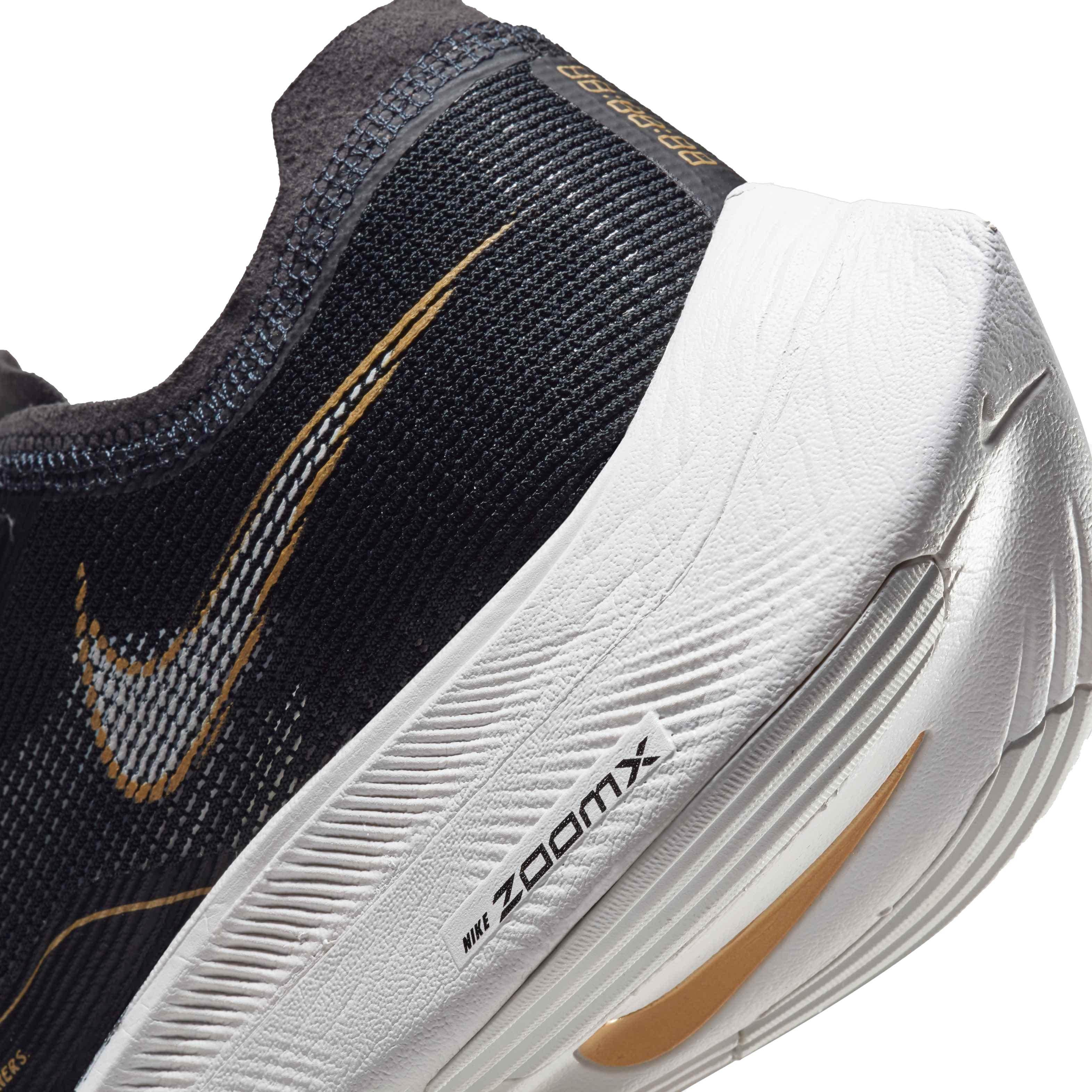 Nike ZoomX Vaporfly Next% 2 "Black/White/Metallic Gold Coin" Men's Running Shoe - BLACK Thumbnail View 9