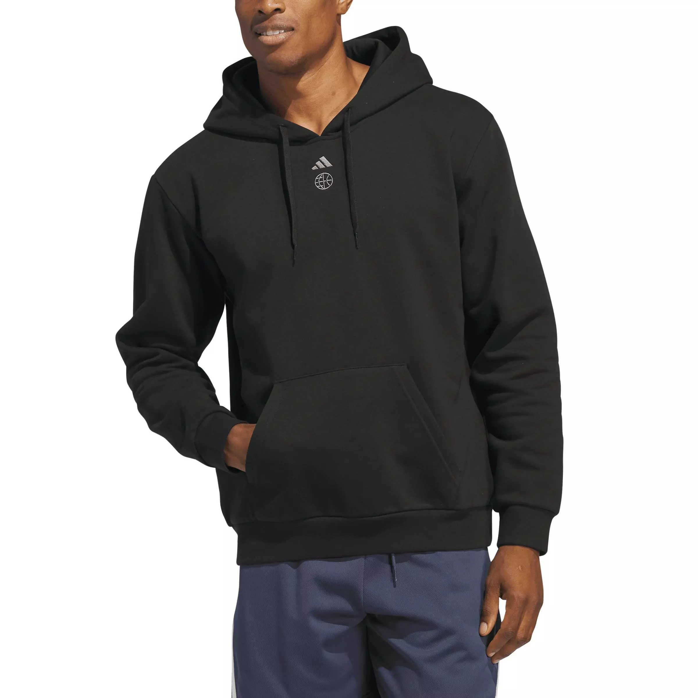 adidas Men's Worldwide Hoops Graphic Hoodie - Black - BLACK