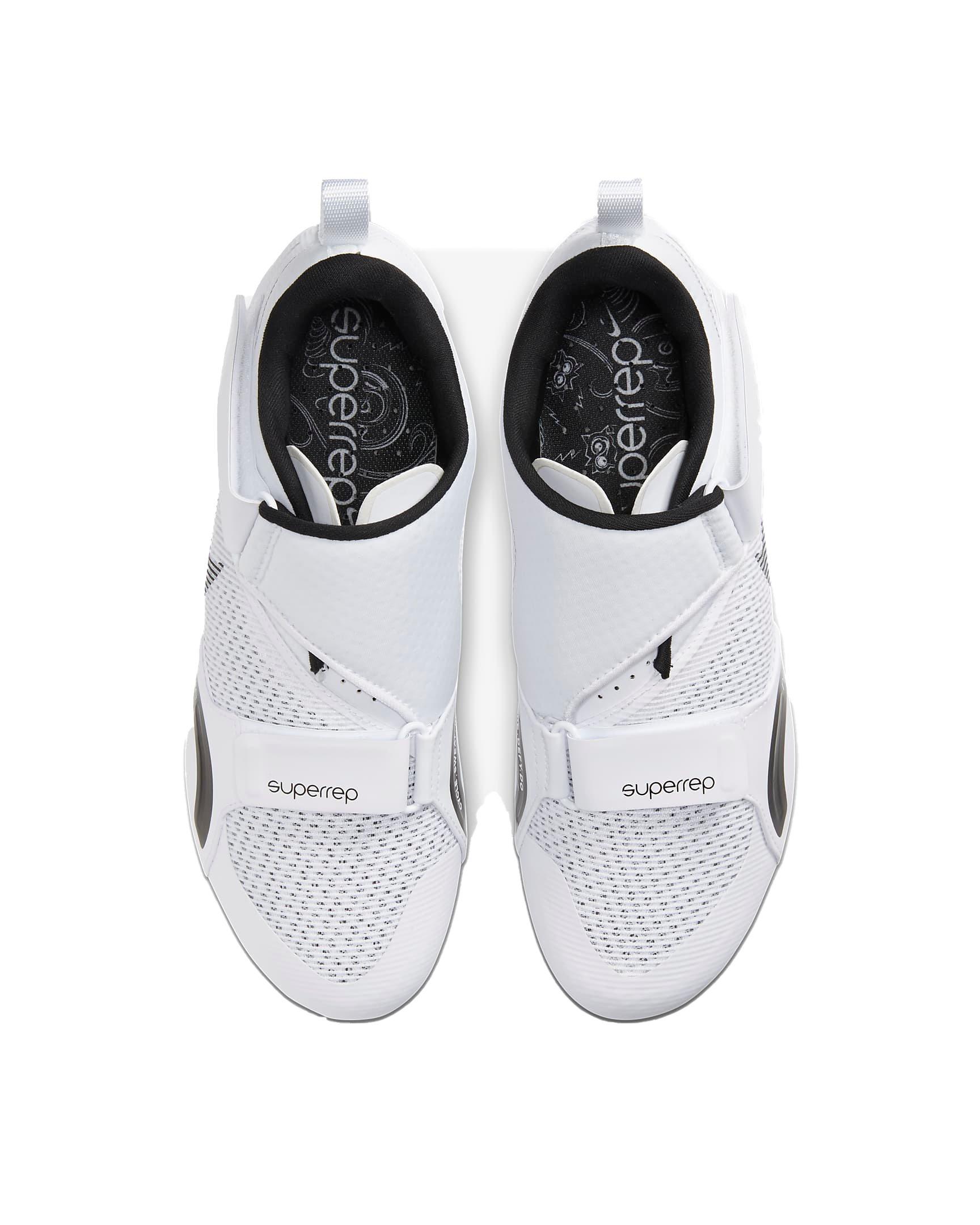 Nike SuperRep Cycle "White/Black" Men's Indoor Cycling Shoe - WHITE Thumbnail View 4