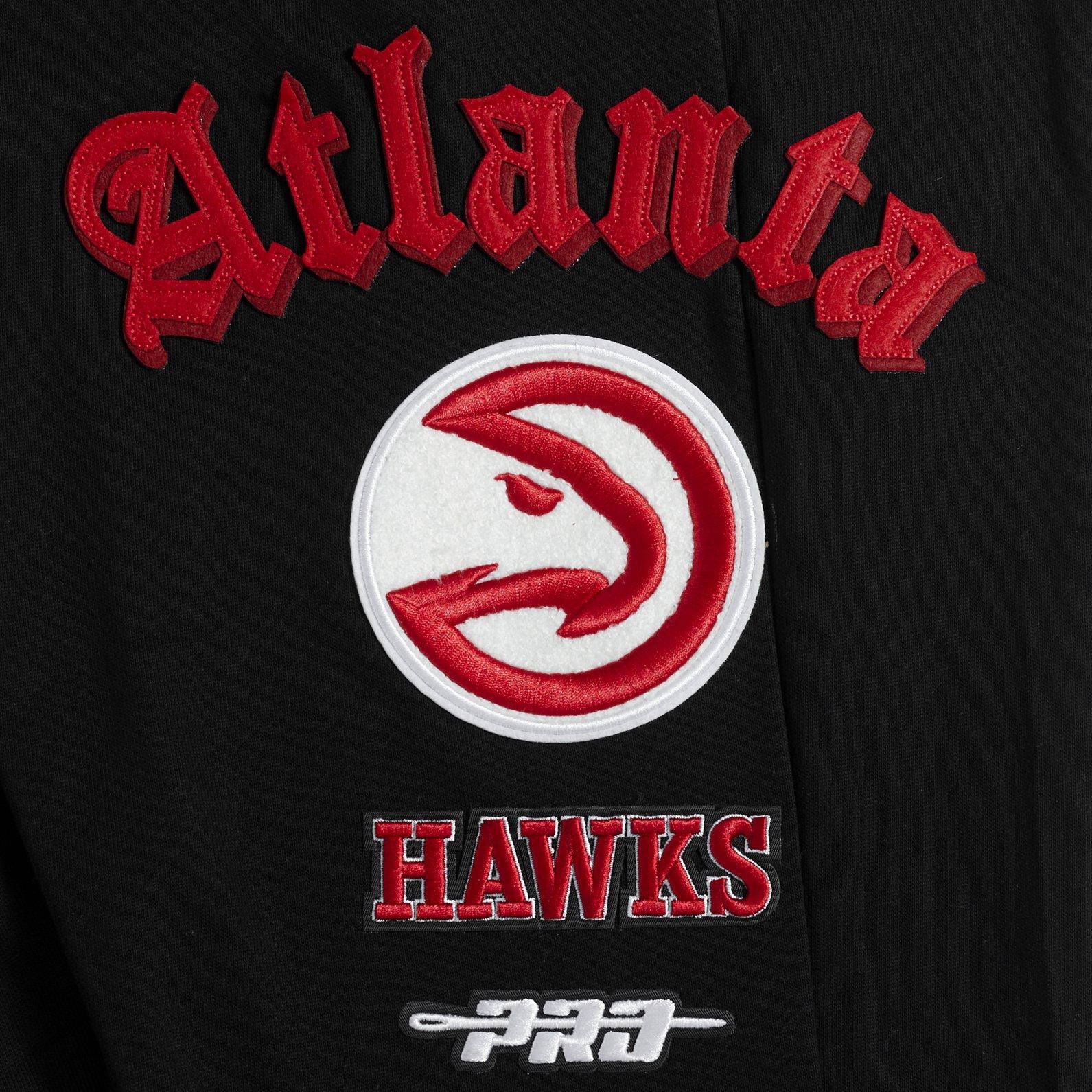 Pro Standard Men's NBA Atlanta Hawks Old English Sweatpants - Black - BLACK Thumbnail View 5
