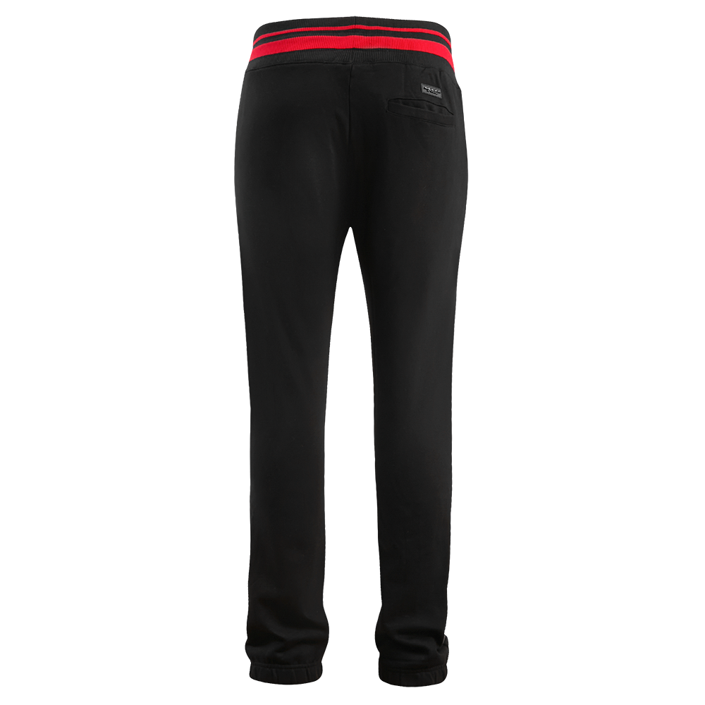 Pro Standard Men's NBA Atlanta Hawks Mashup Rib Sweatpants - Black/Red - BLACK/RED Thumbnail View 2