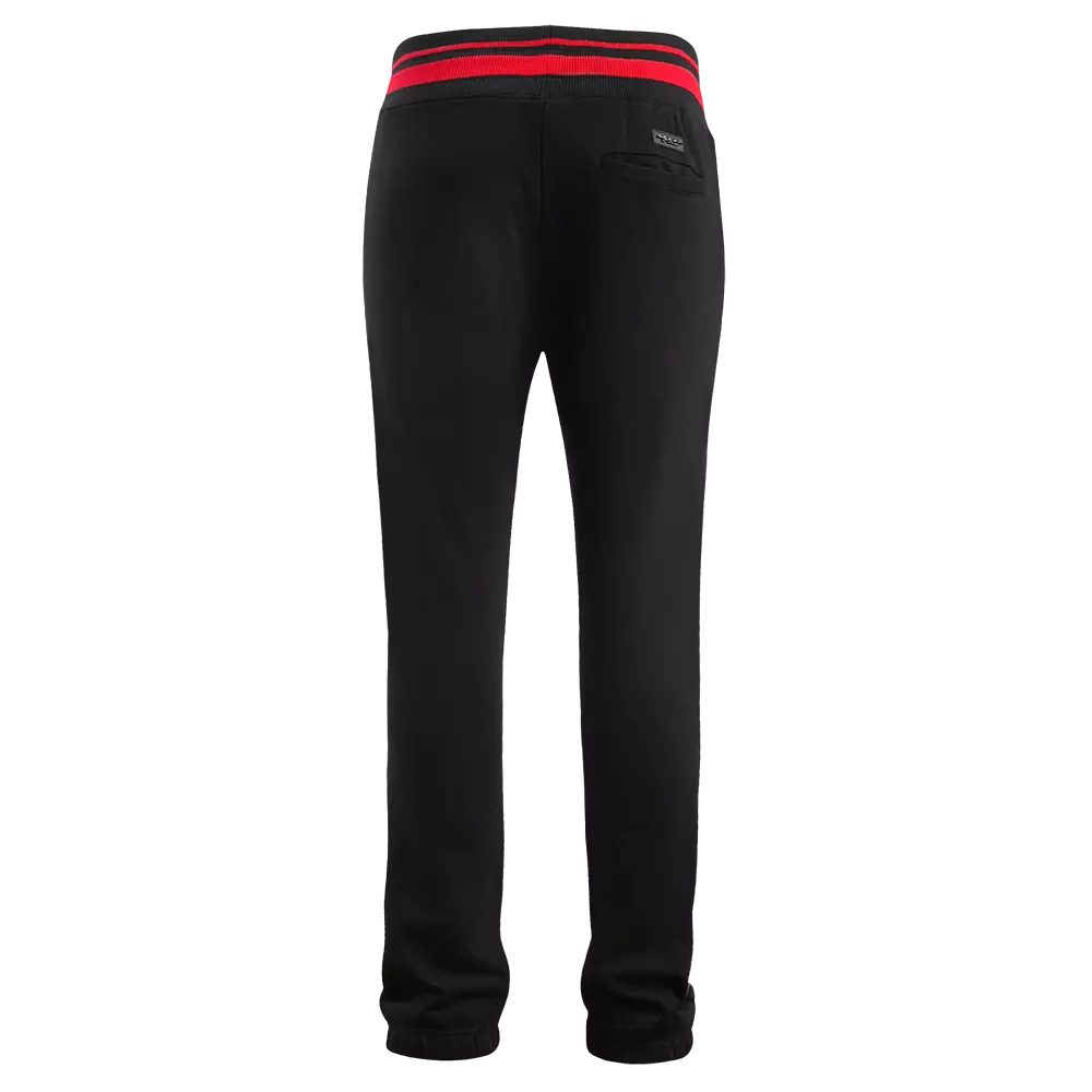 Pro Standard Men's NBA Atlanta Hawks Mashup Rib Sweatpants - Black/Red - BLACK/RED