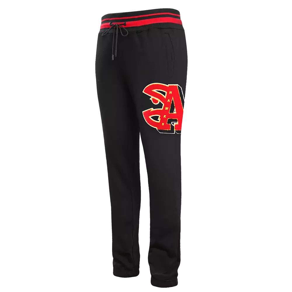 Pro Standard Men's NBA Atlanta Hawks Mashup Rib Sweatpants -Black/Red - BLACK/RED
