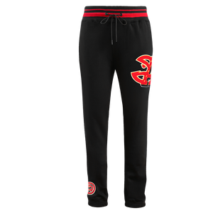 Pro Standard Men's NBA Atlanta Hawks Mashup Rib Sweatpants -Black/Red